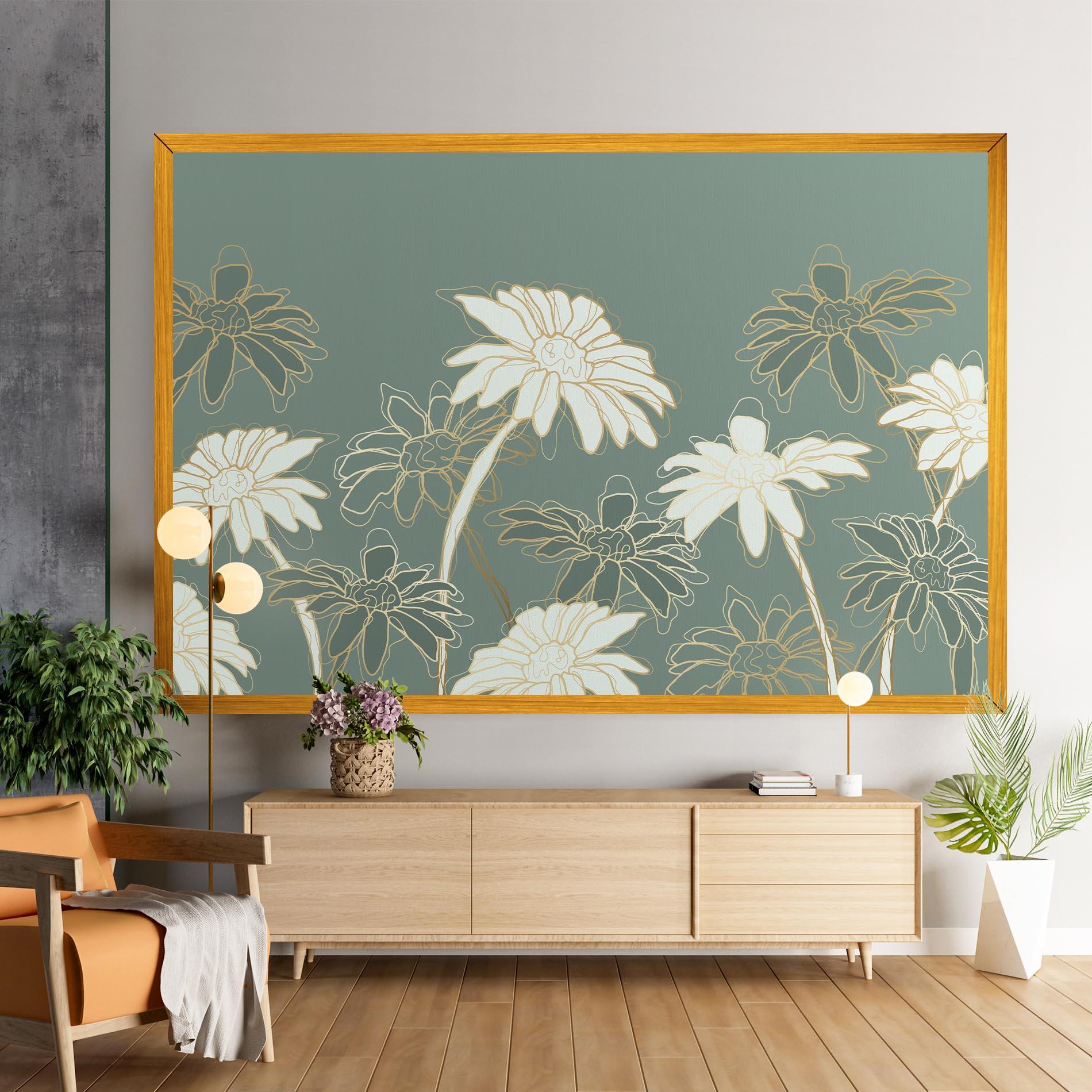 Tablou Canvas Gold Green Line mockup 9