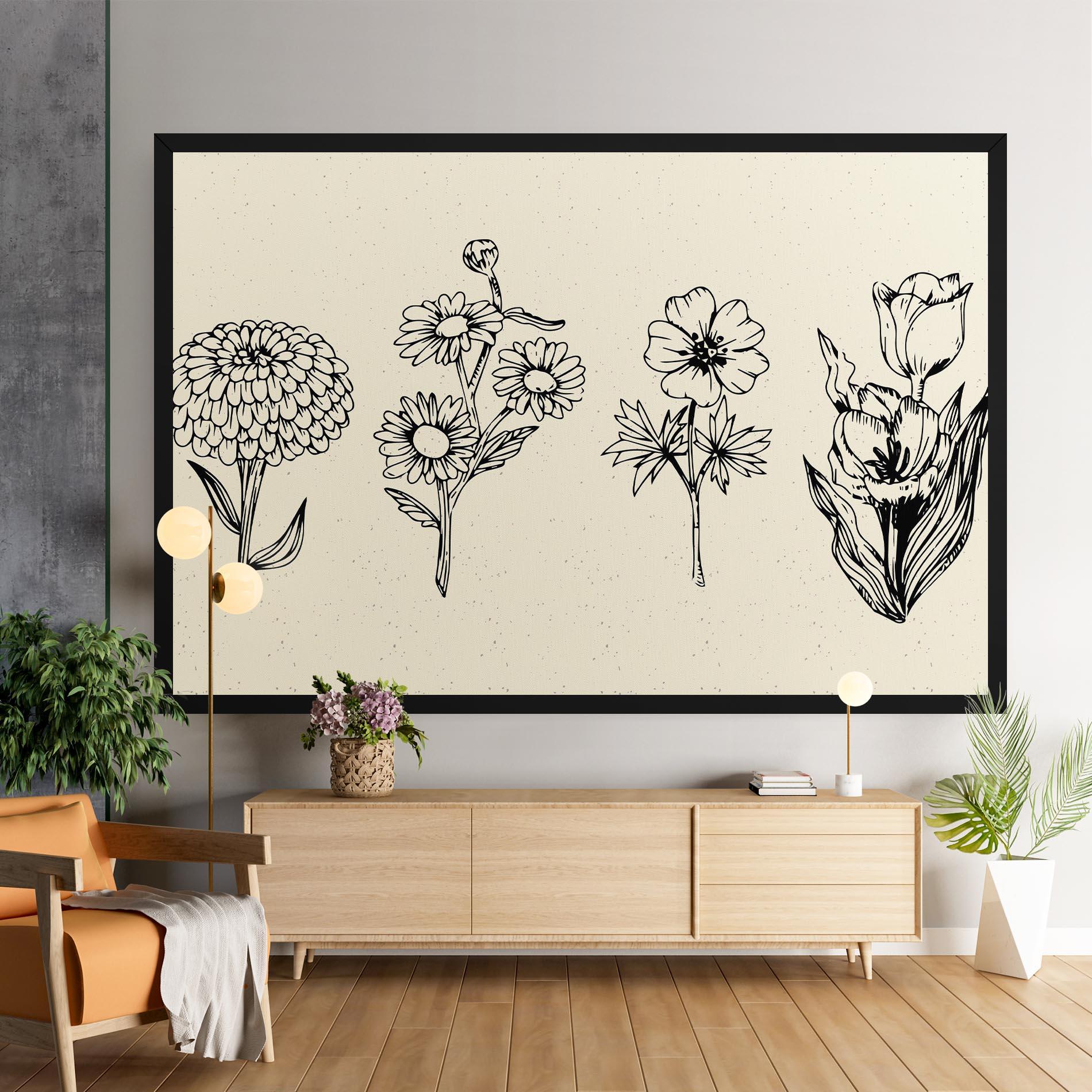 Tablou Canvas Black Line Cream mockup 9