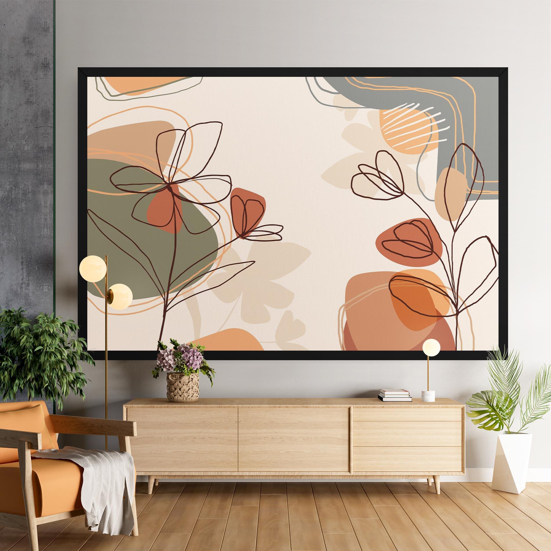 Tablou Canvas Brown Line Plants mockup 9