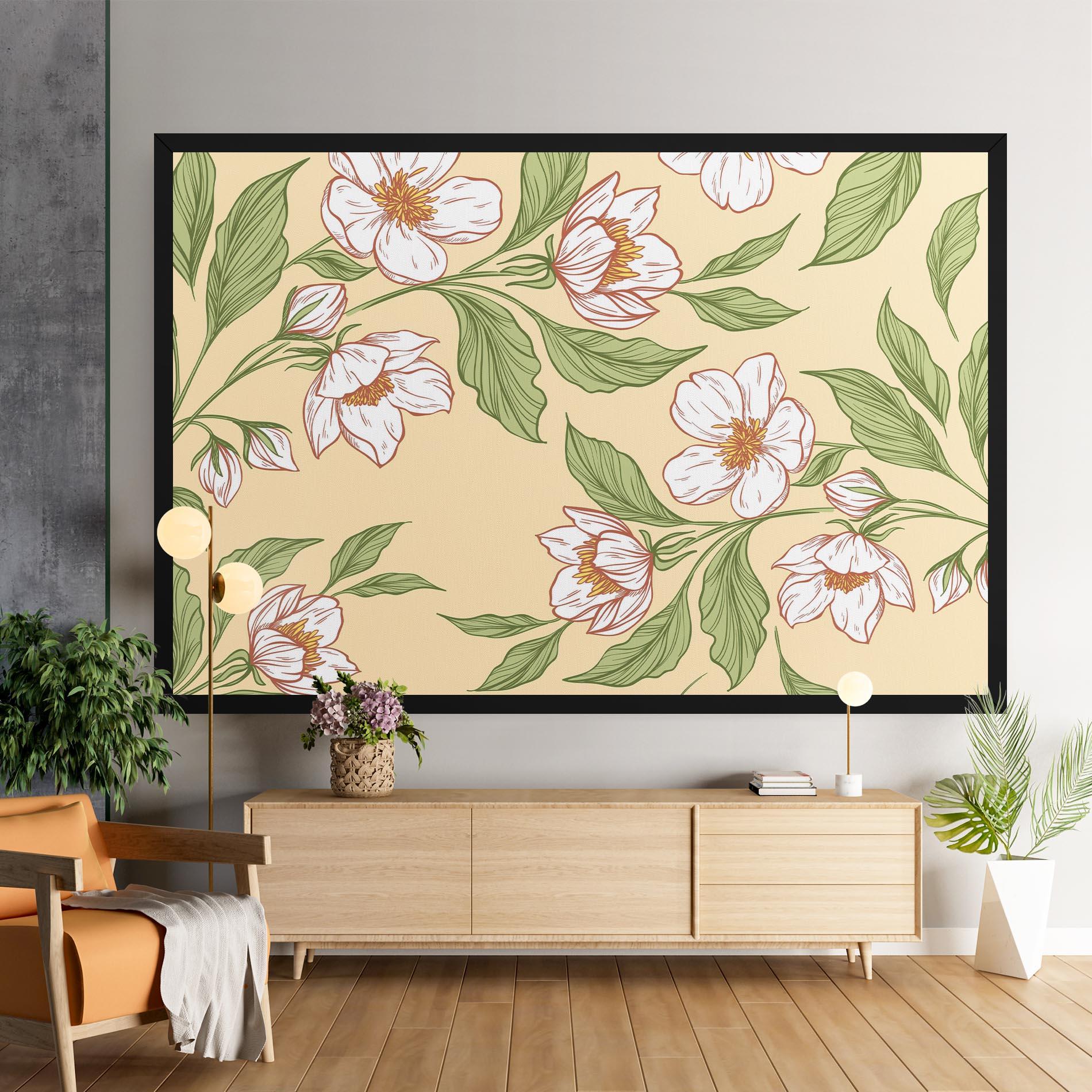 Tablou Canvas Cream Flower White mockup 9