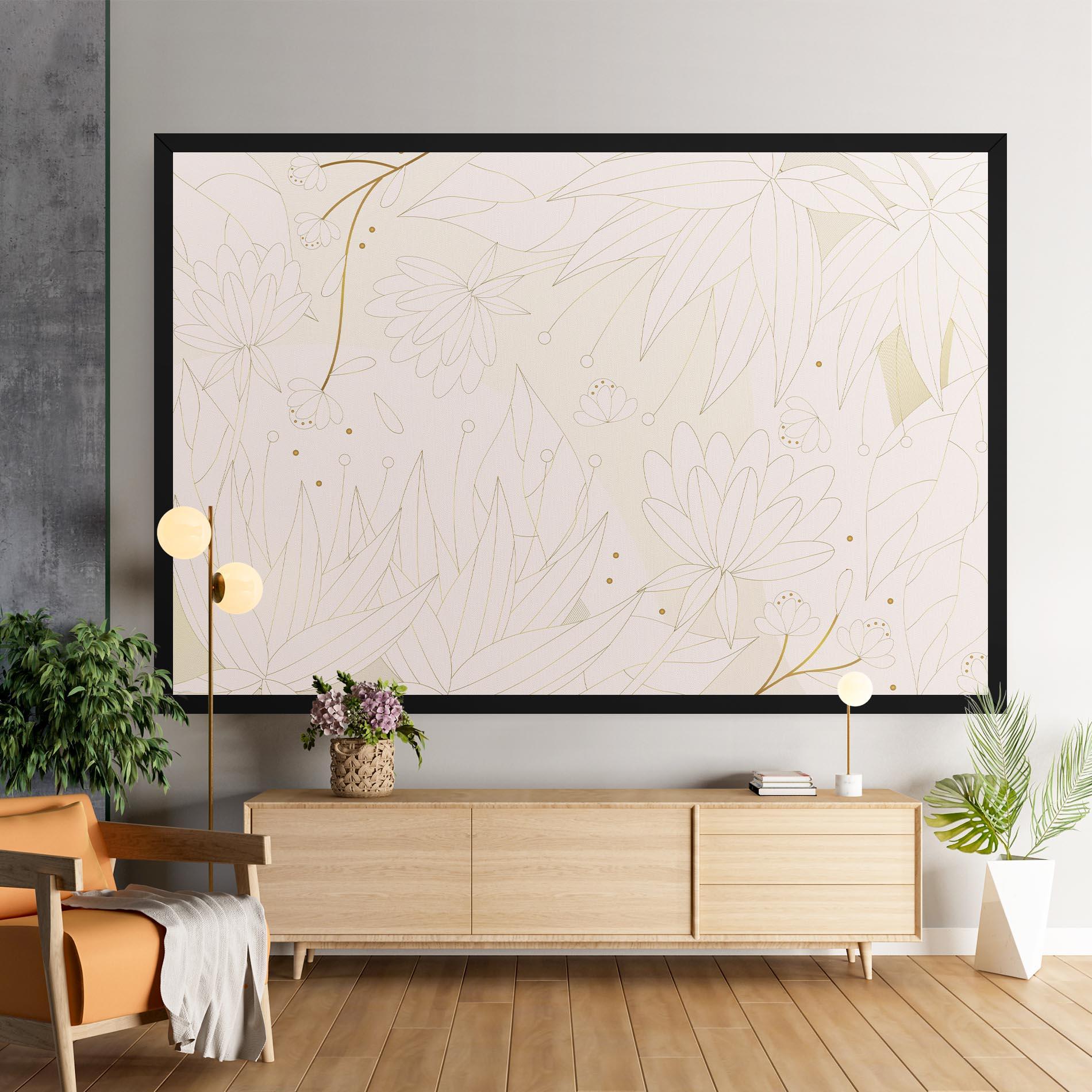 Tablou Canvas Flower Cream Line mockup 9