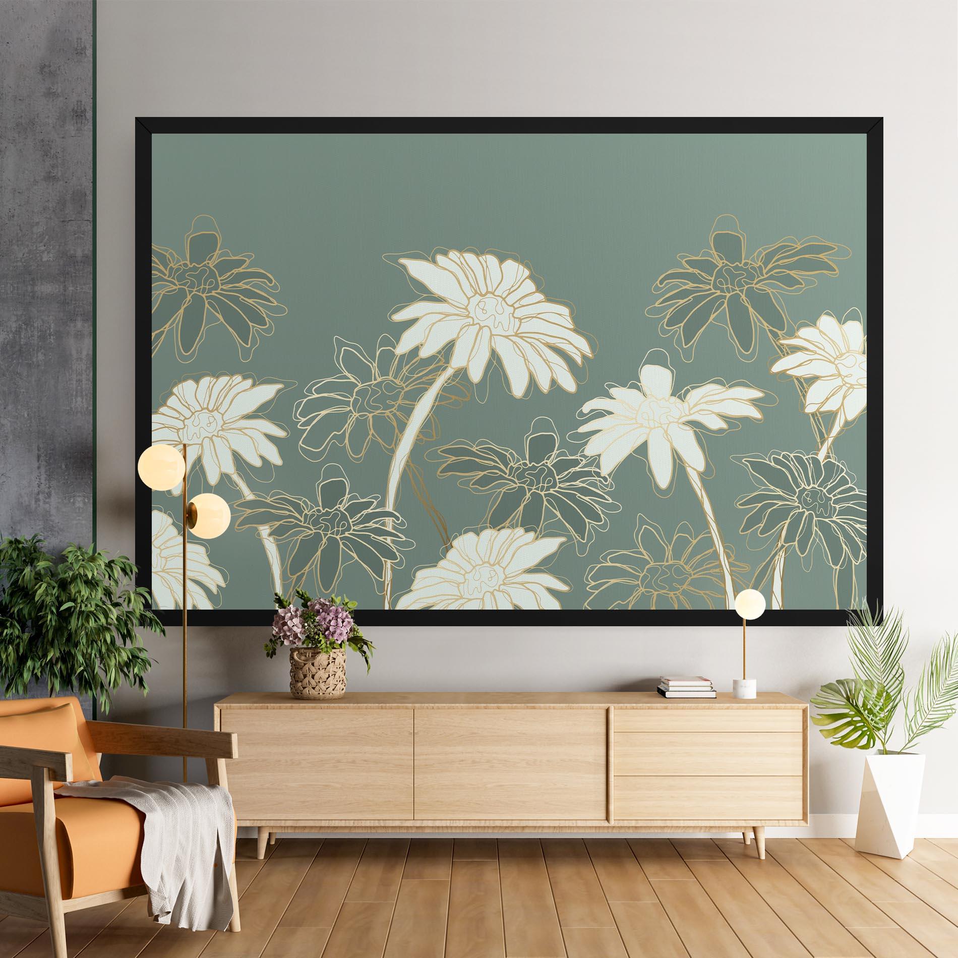 Tablou Canvas Gold Green Line mockup 9