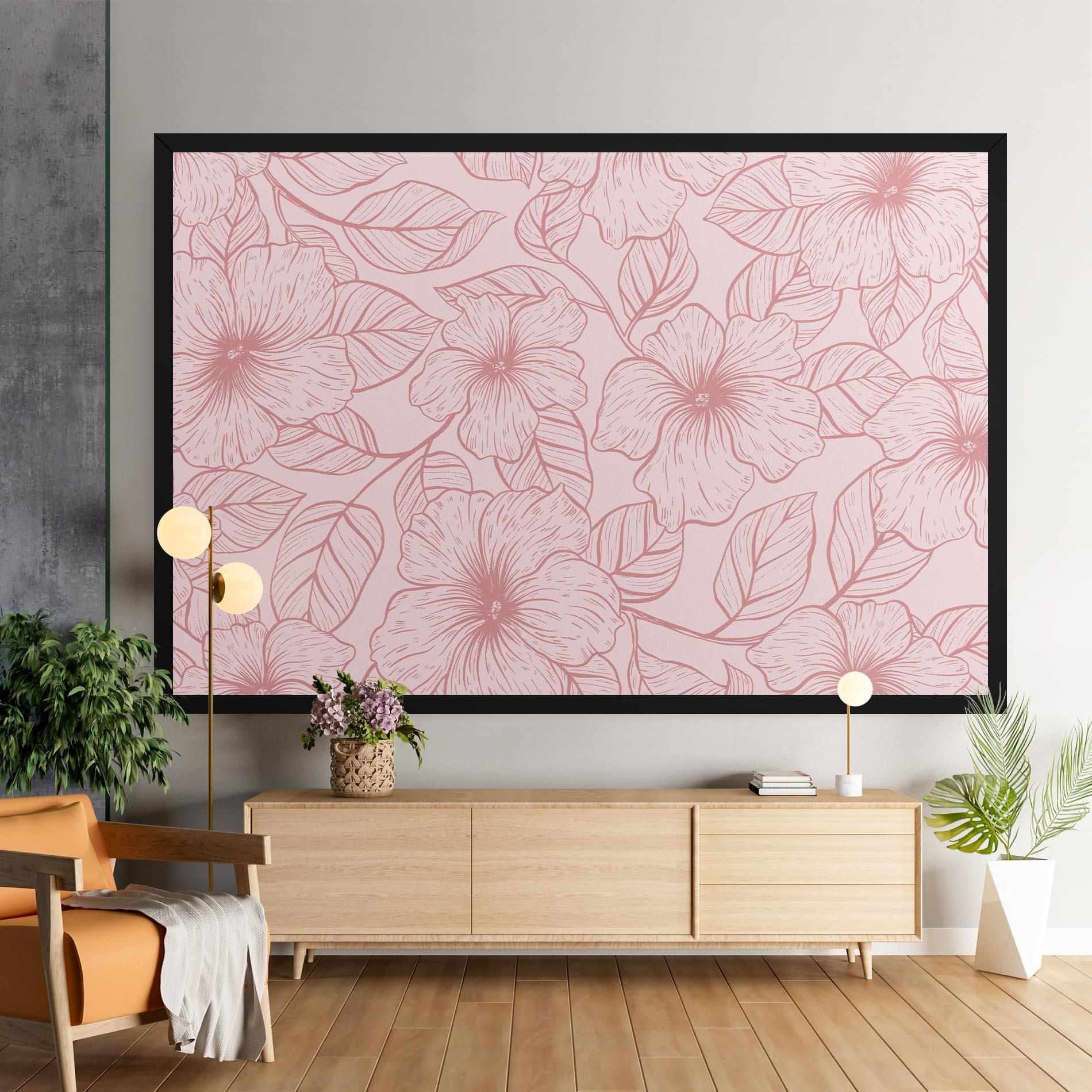 Tablou Canvas Pink Line Flower mockup 9