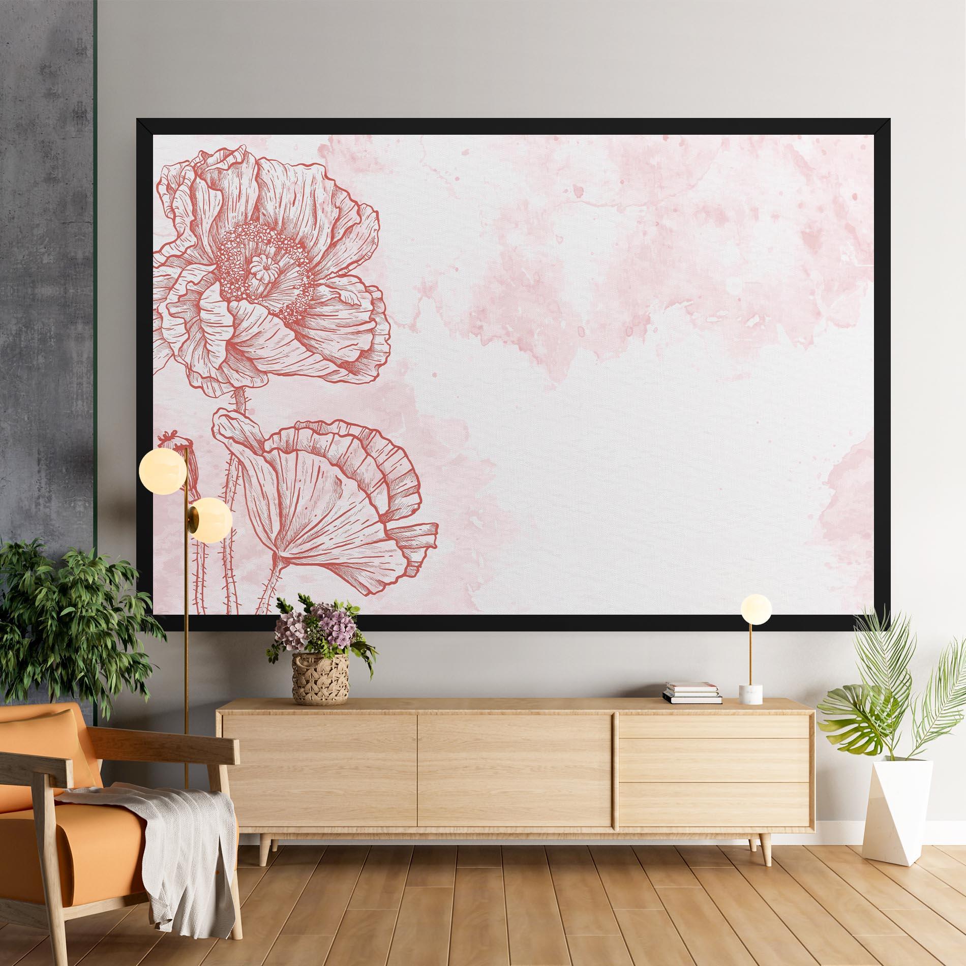 Tablou Canvas Red Poppy Line mockup 9