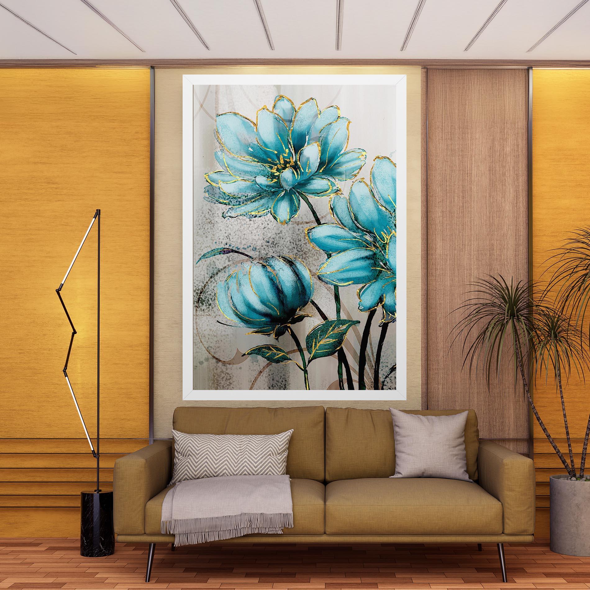 Tablou Canvas Bujori Albastri mockup 9