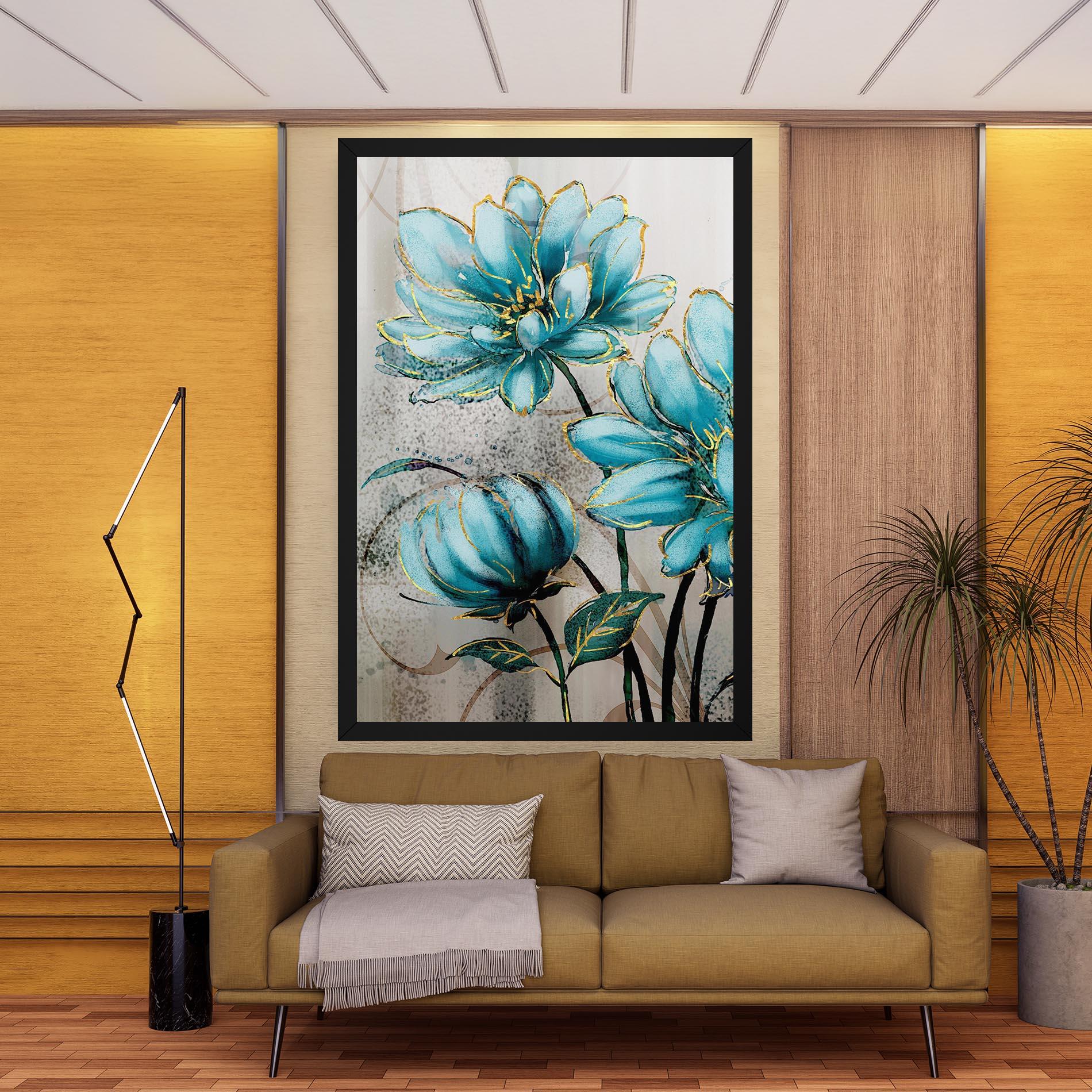 Tablou Canvas Bujori Albastri mockup 9