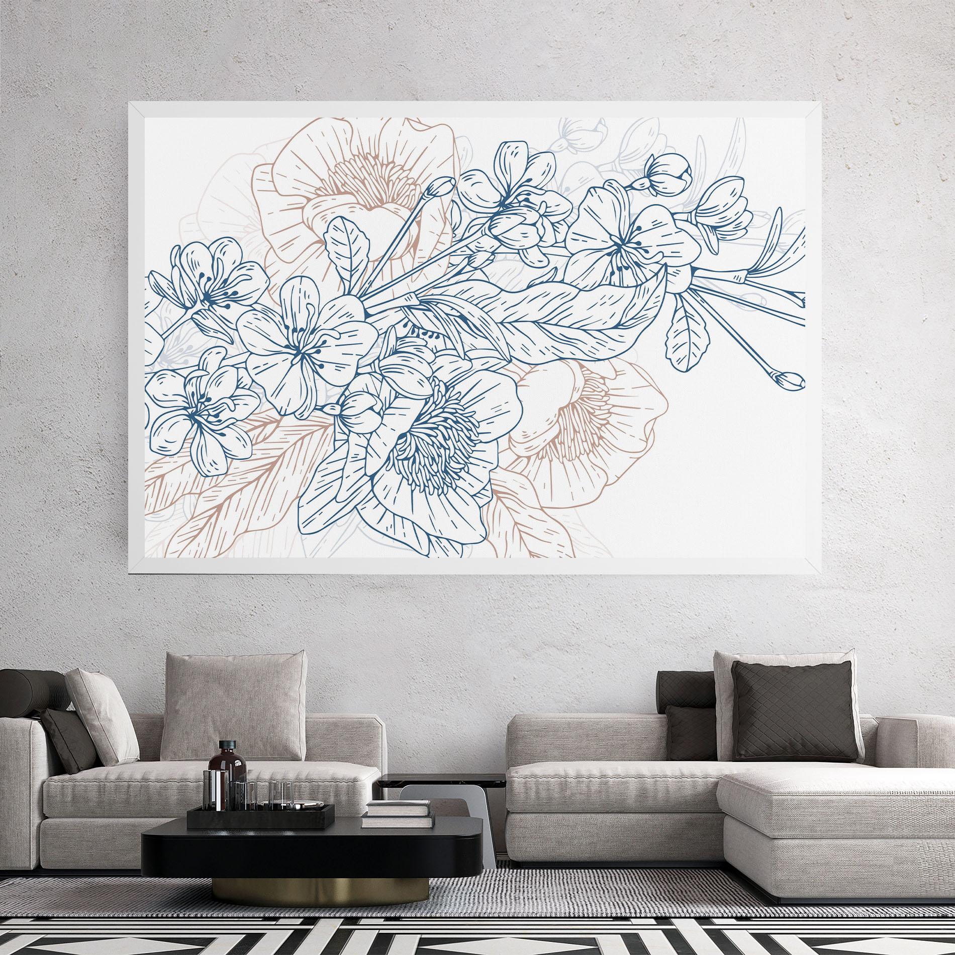 Tablou Canvas Blue Cream Line mockup 2