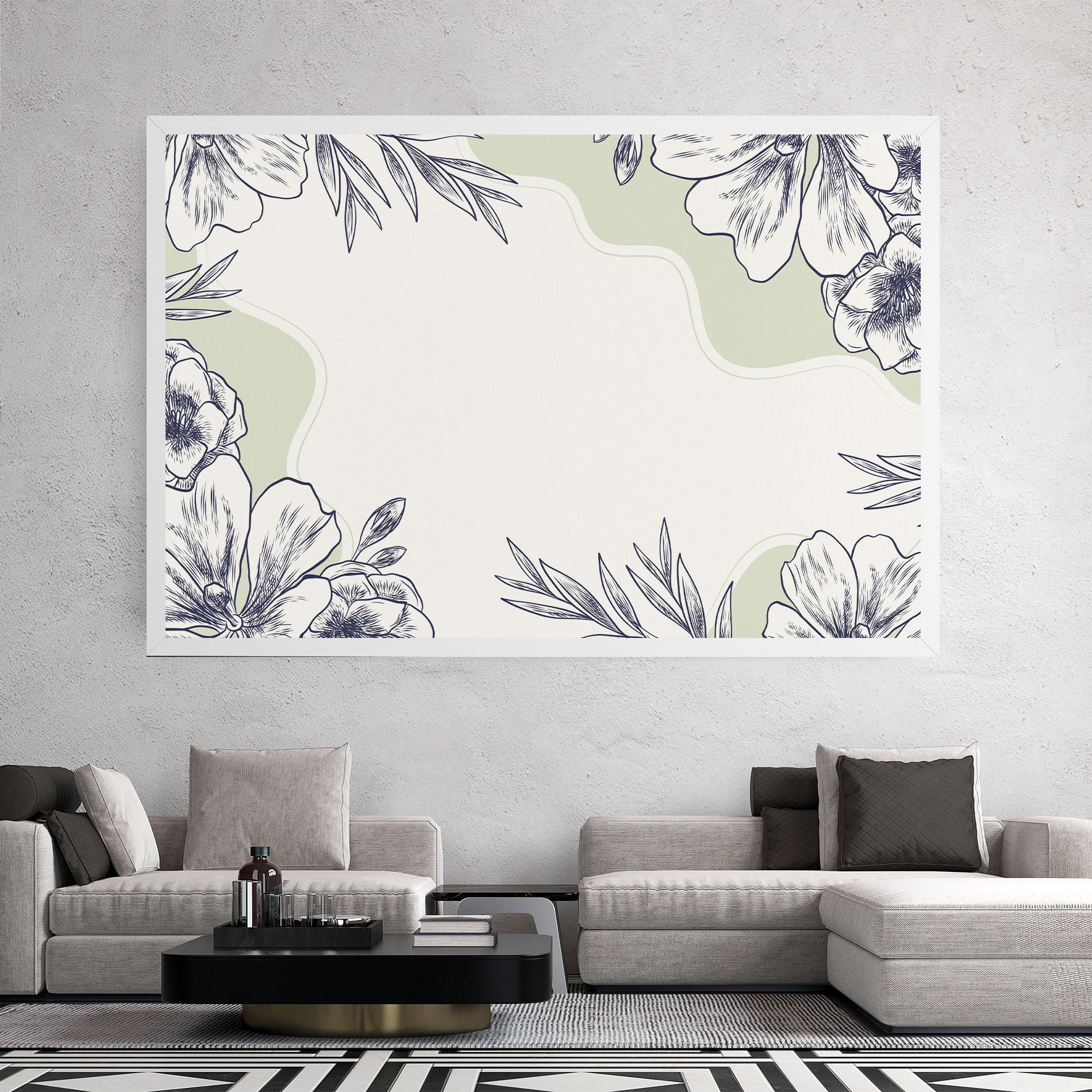 Tablou Canvas Blue Line Green mockup 2