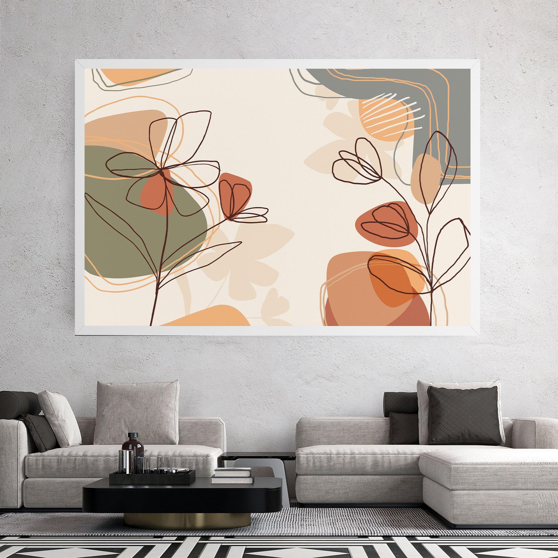 Tablou Canvas Brown Line Plants mockup 2