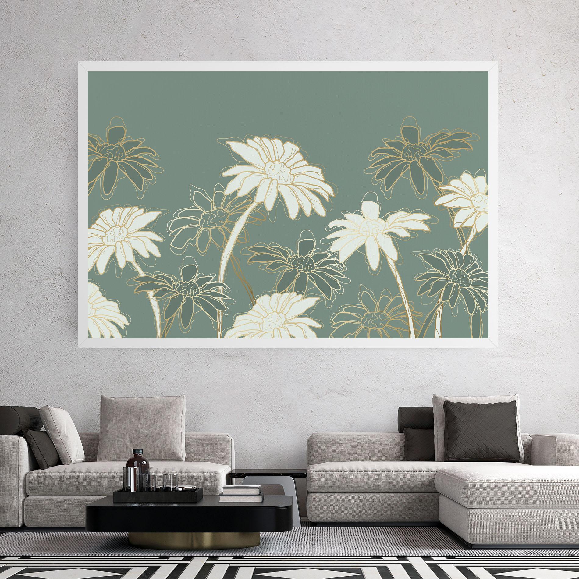 Tablou Canvas Gold Green Line mockup 2