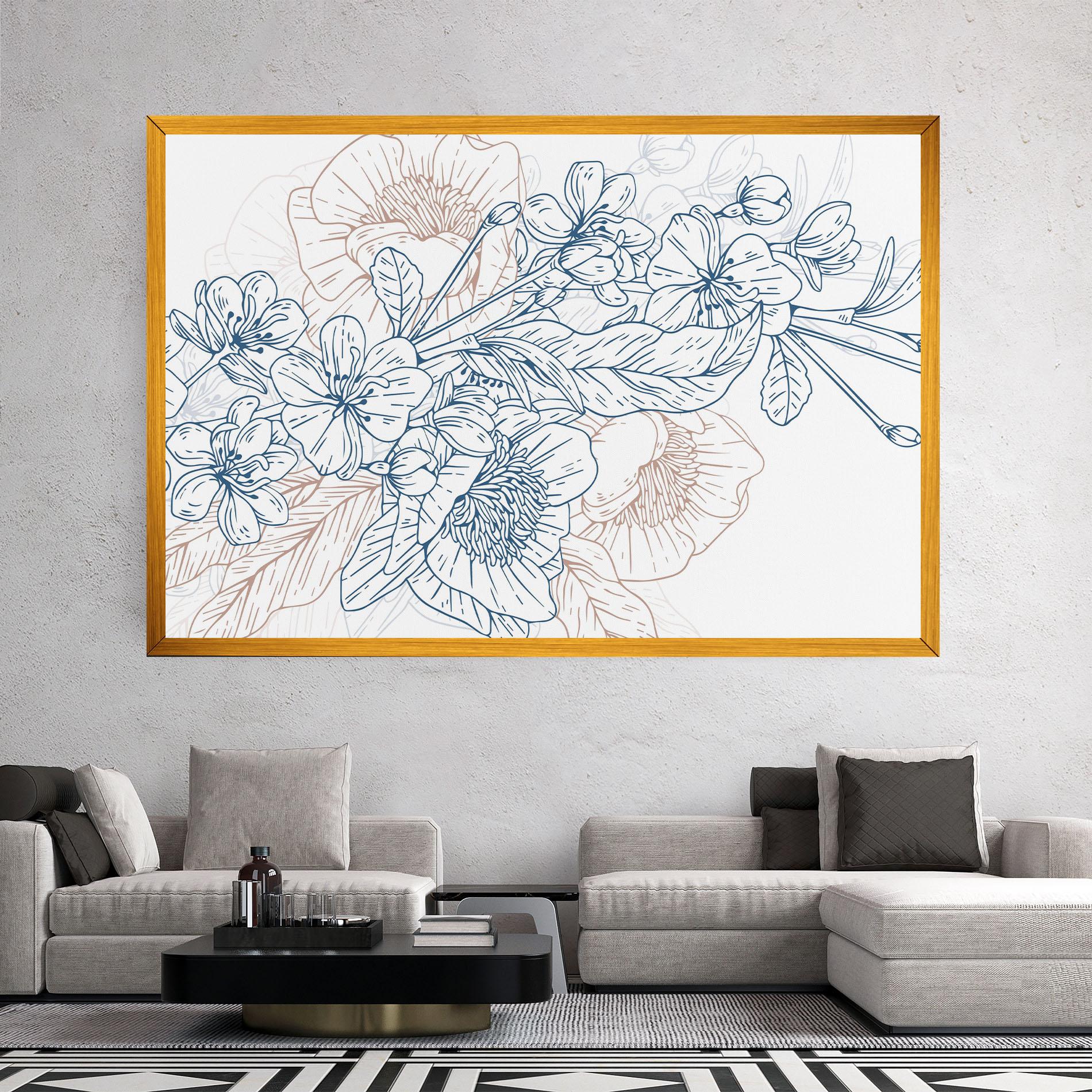 Tablou Canvas Blue Cream Line mockup 2