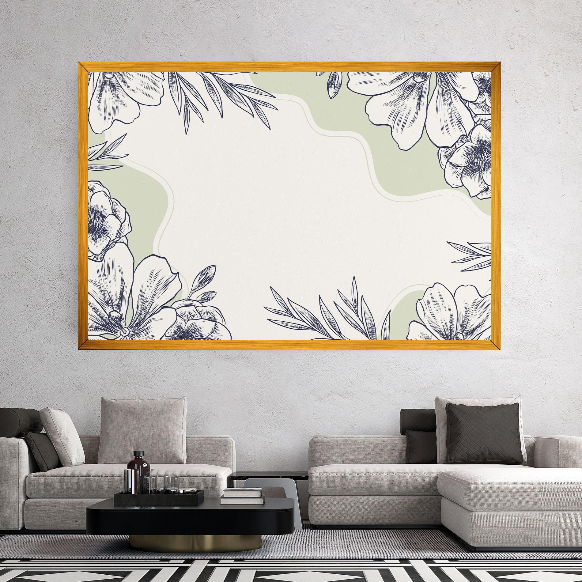 Tablou Canvas Blue Line Green mockup 2