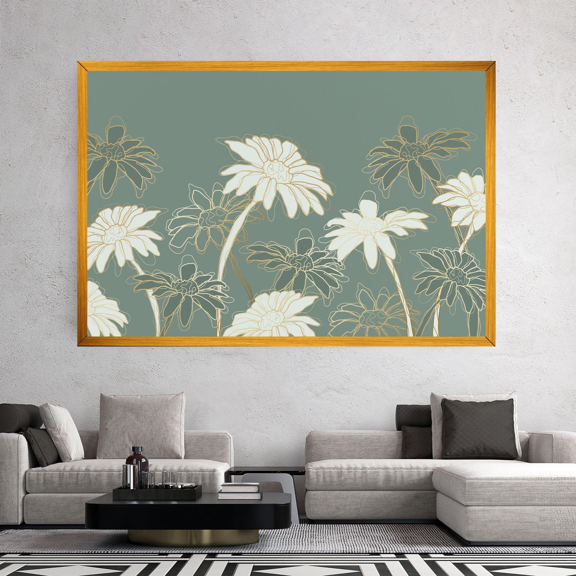 Tablou Canvas Gold Green Line mockup 2