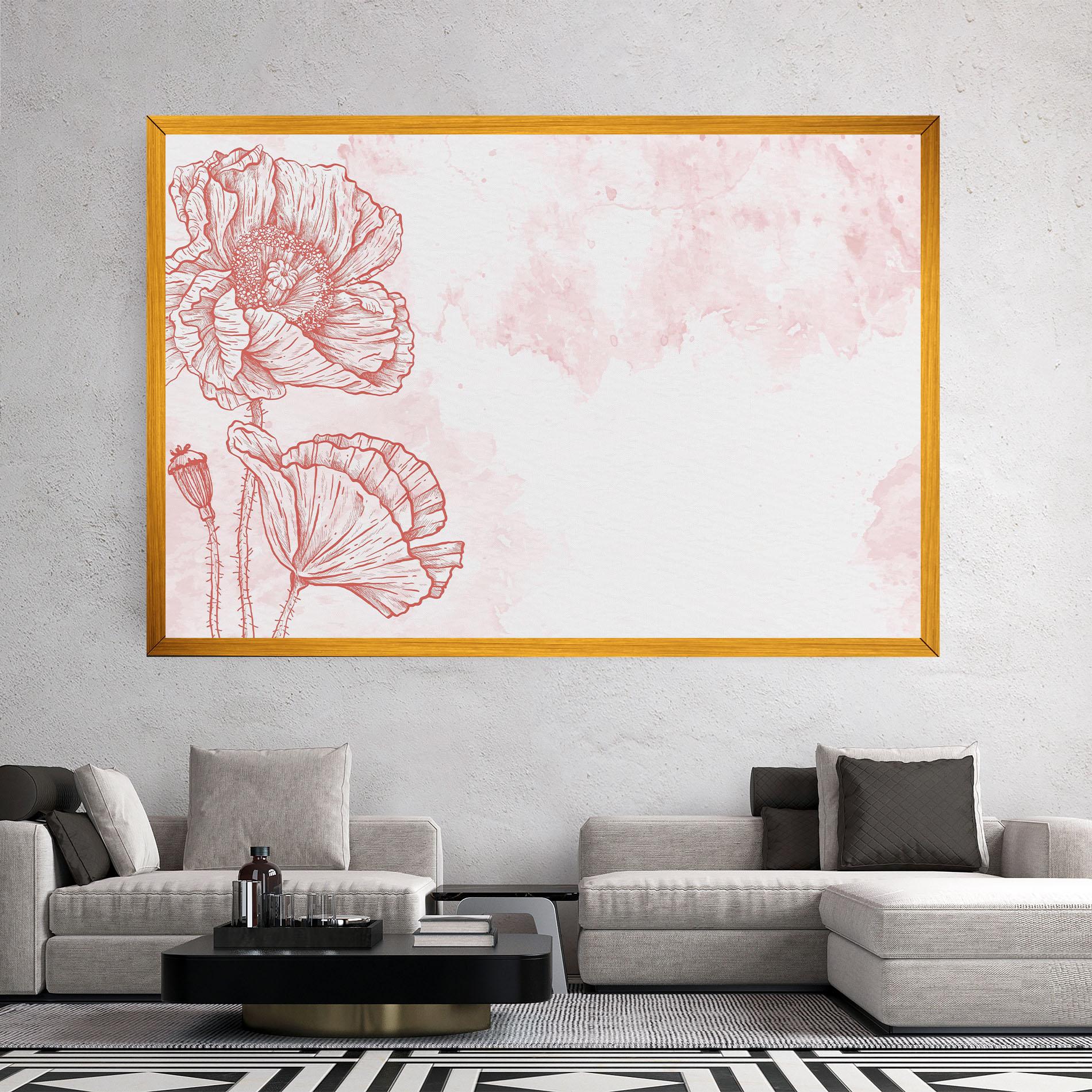 Tablou Canvas Red Poppy Line mockup 2