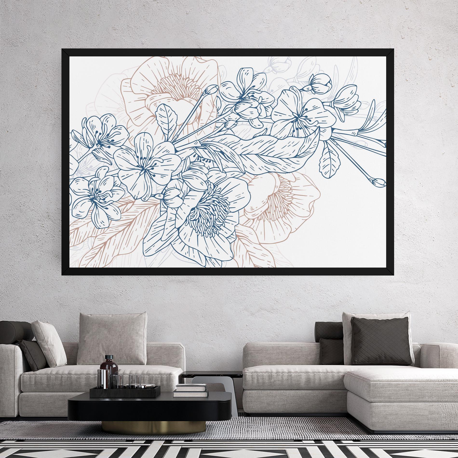 Tablou Canvas Blue Cream Line mockup 2