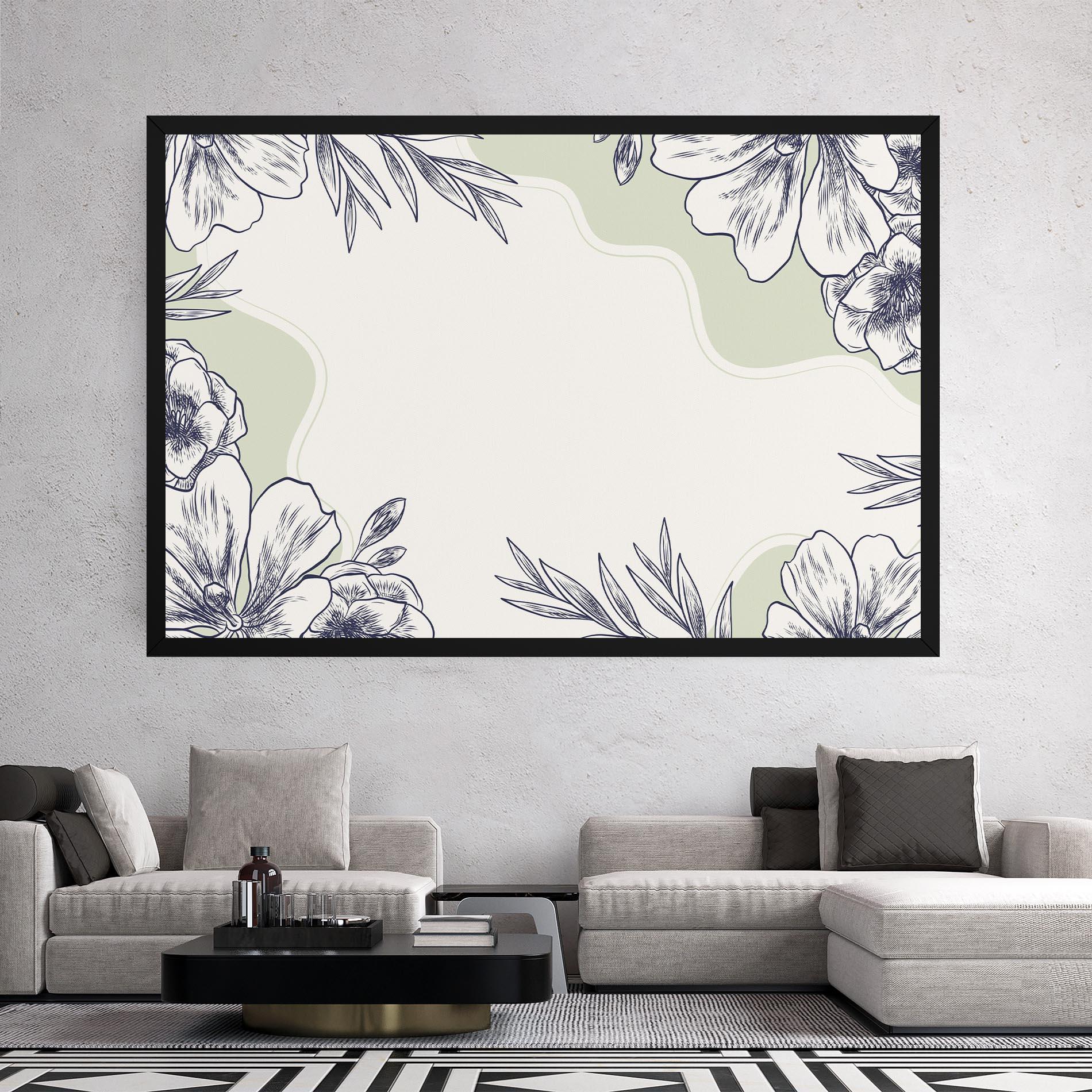 Tablou Canvas Blue Line Green mockup 2