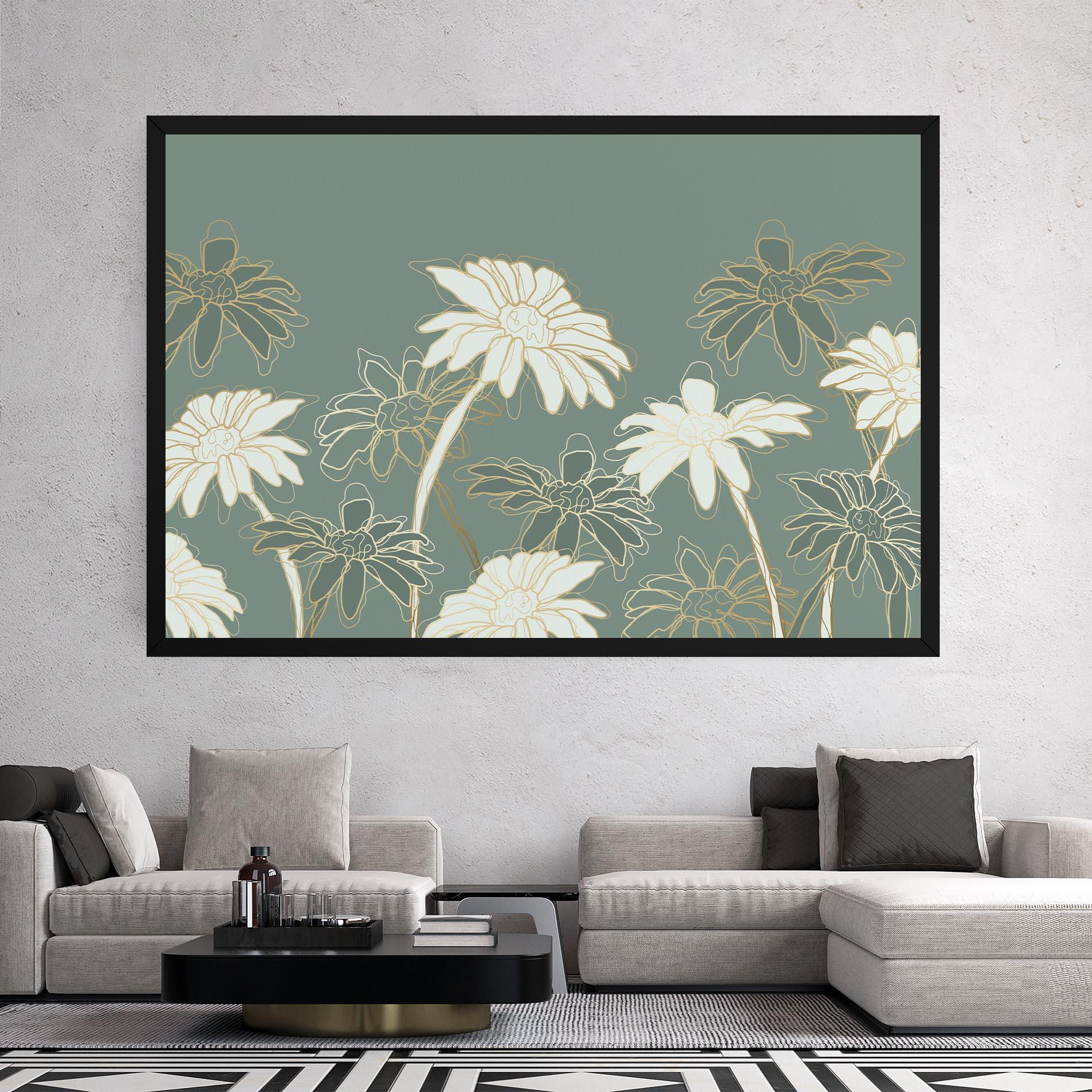 Tablou Canvas Gold Green Line mockup 2