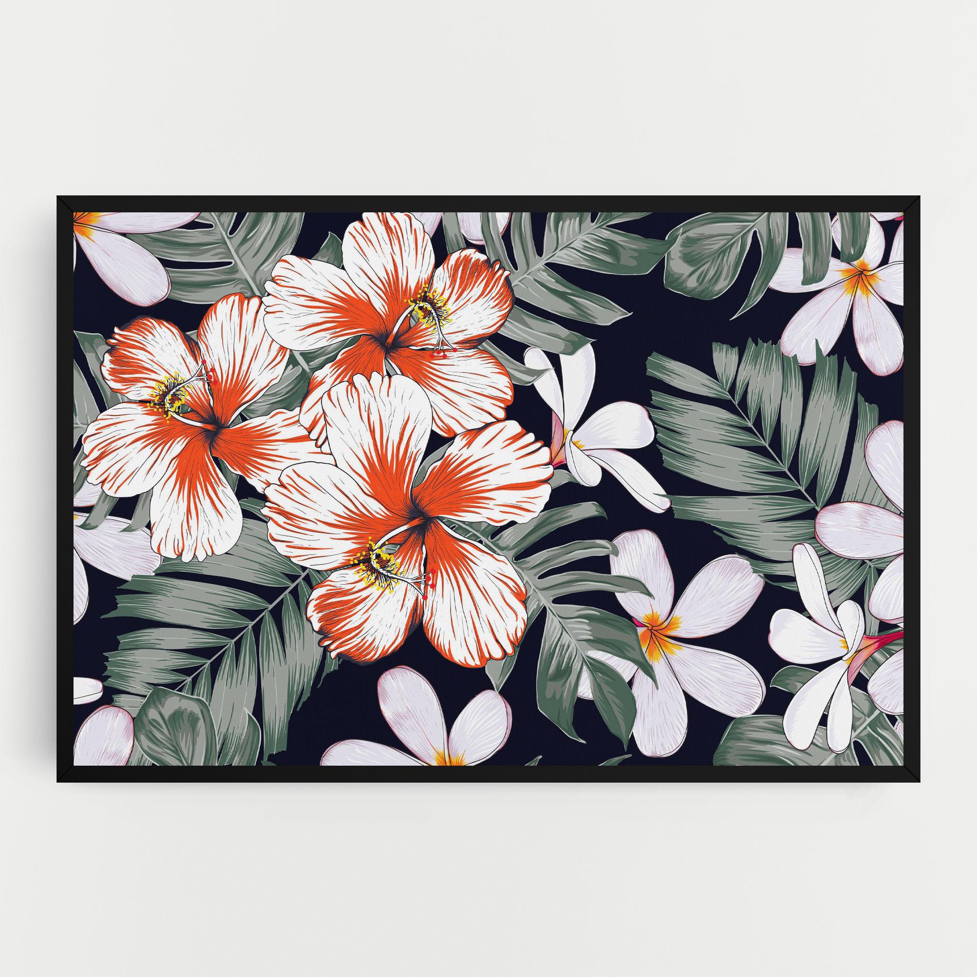 Tablou Canvas Orange White Exotic mockup 0