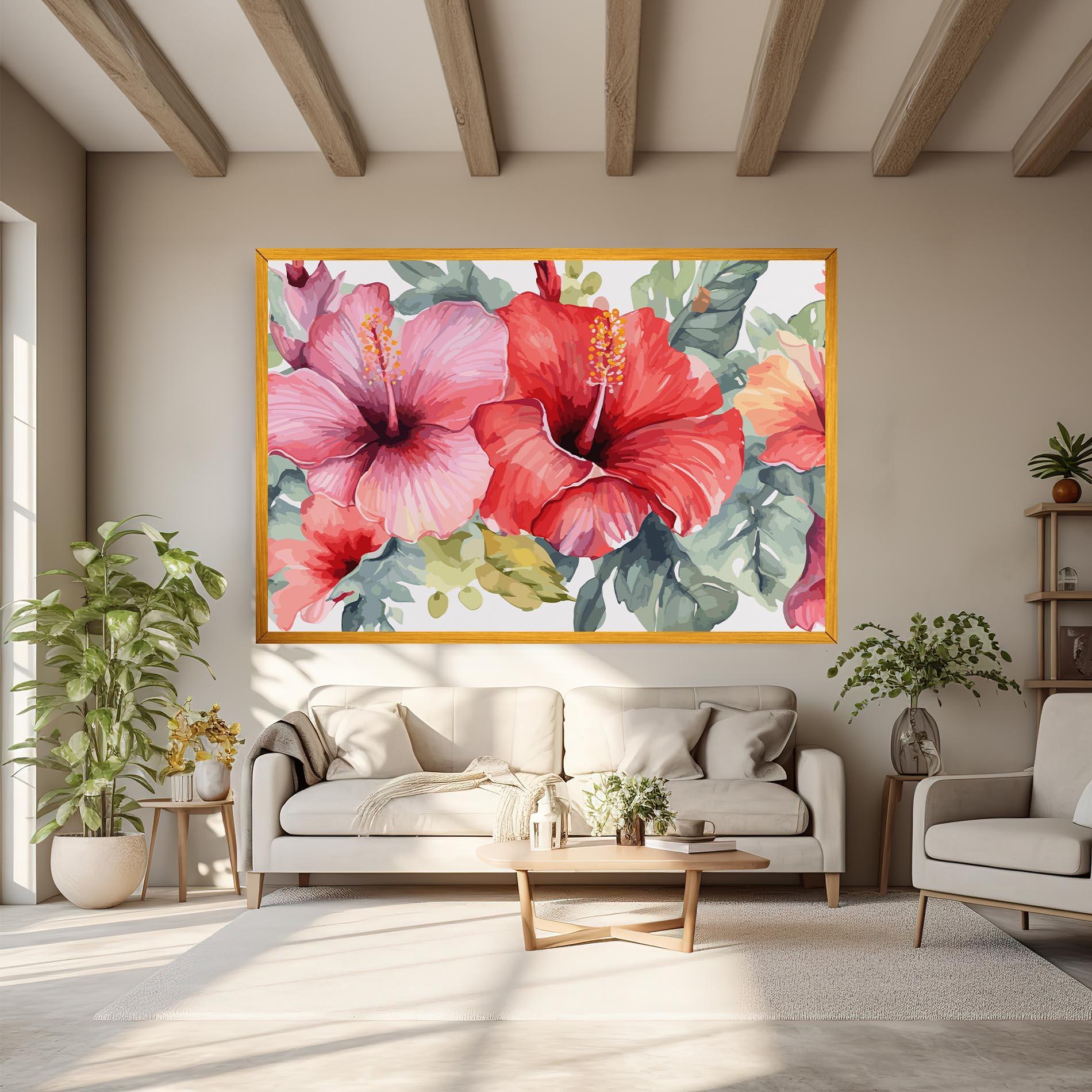 Tablou Canvas Pink Red Exotic mockup 6