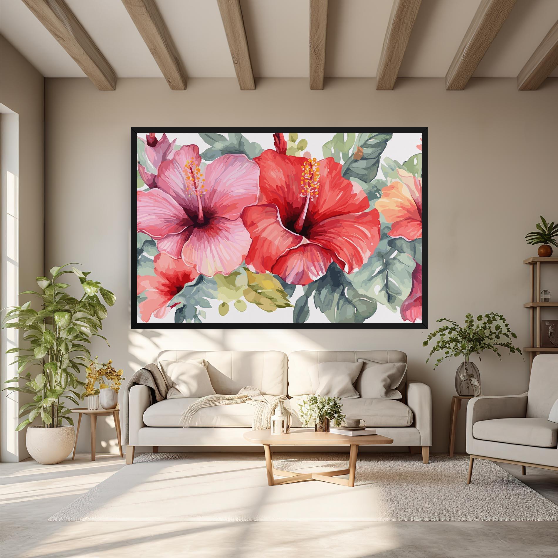 Tablou Canvas Pink Red Exotic mockup 6