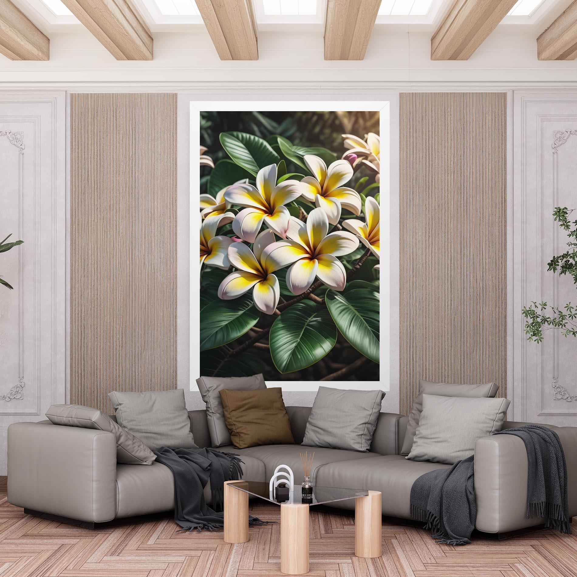Tablou Canvas Exotic White Yellow mockup 6