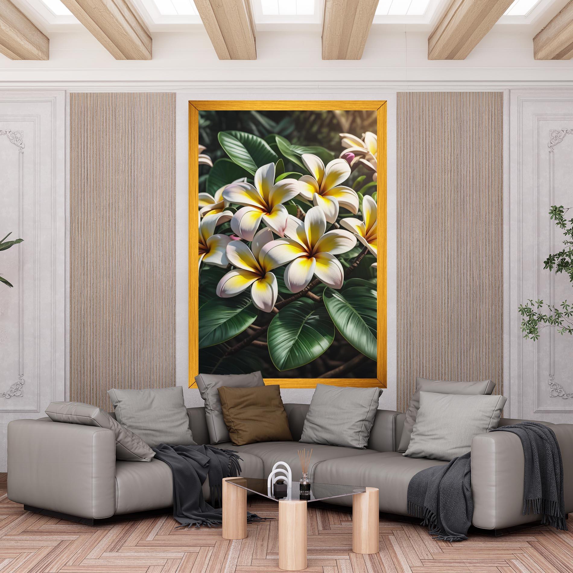 Tablou Canvas Exotic White Yellow mockup 6