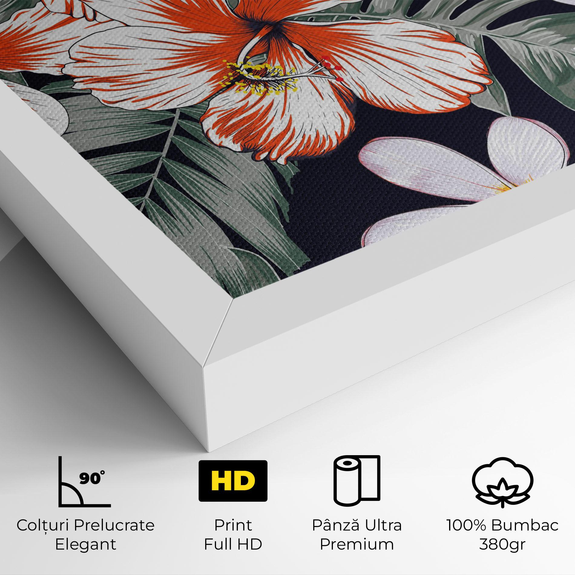 Tablou Canvas Orange White Exotic mockup 4