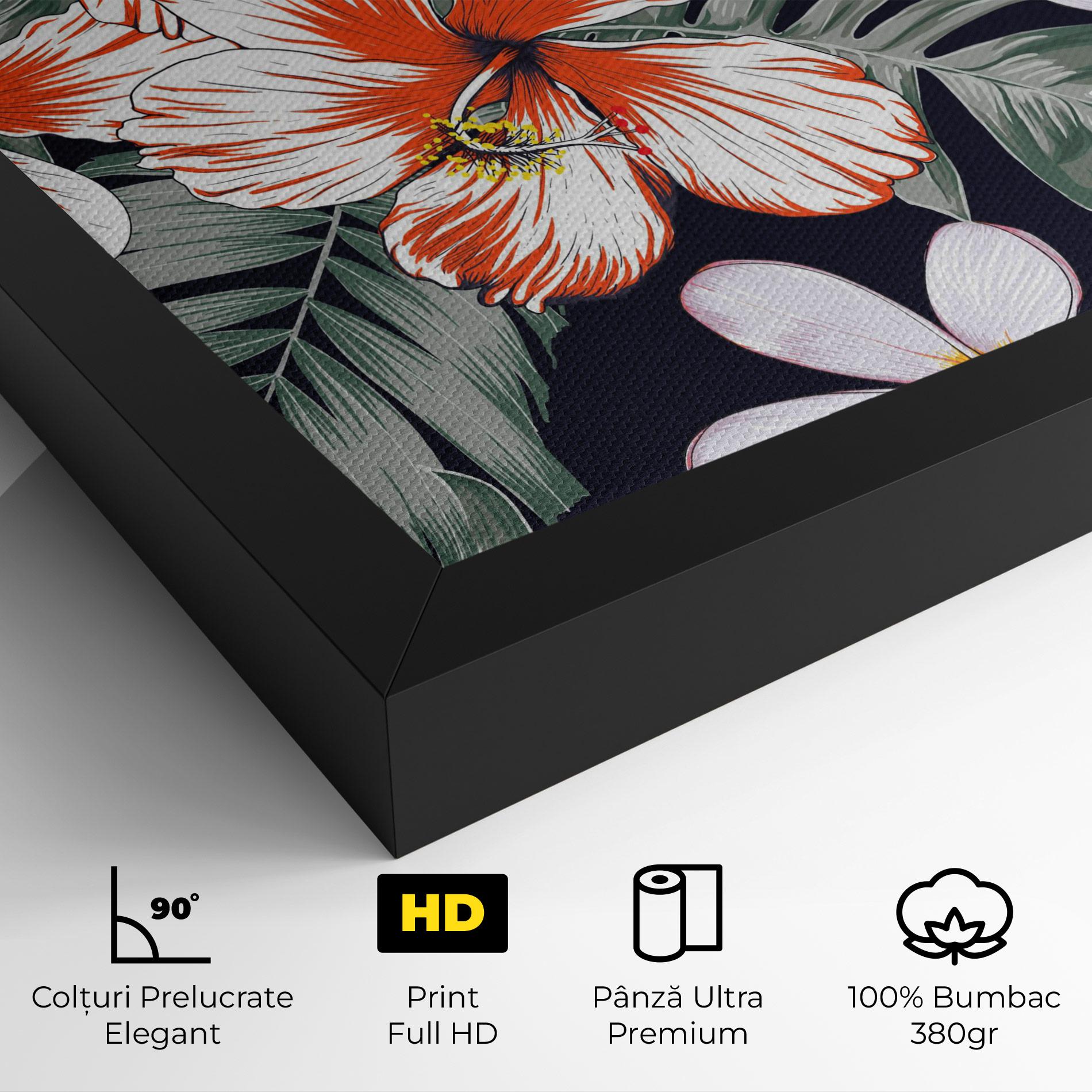 Tablou Canvas Orange White Exotic mockup 4