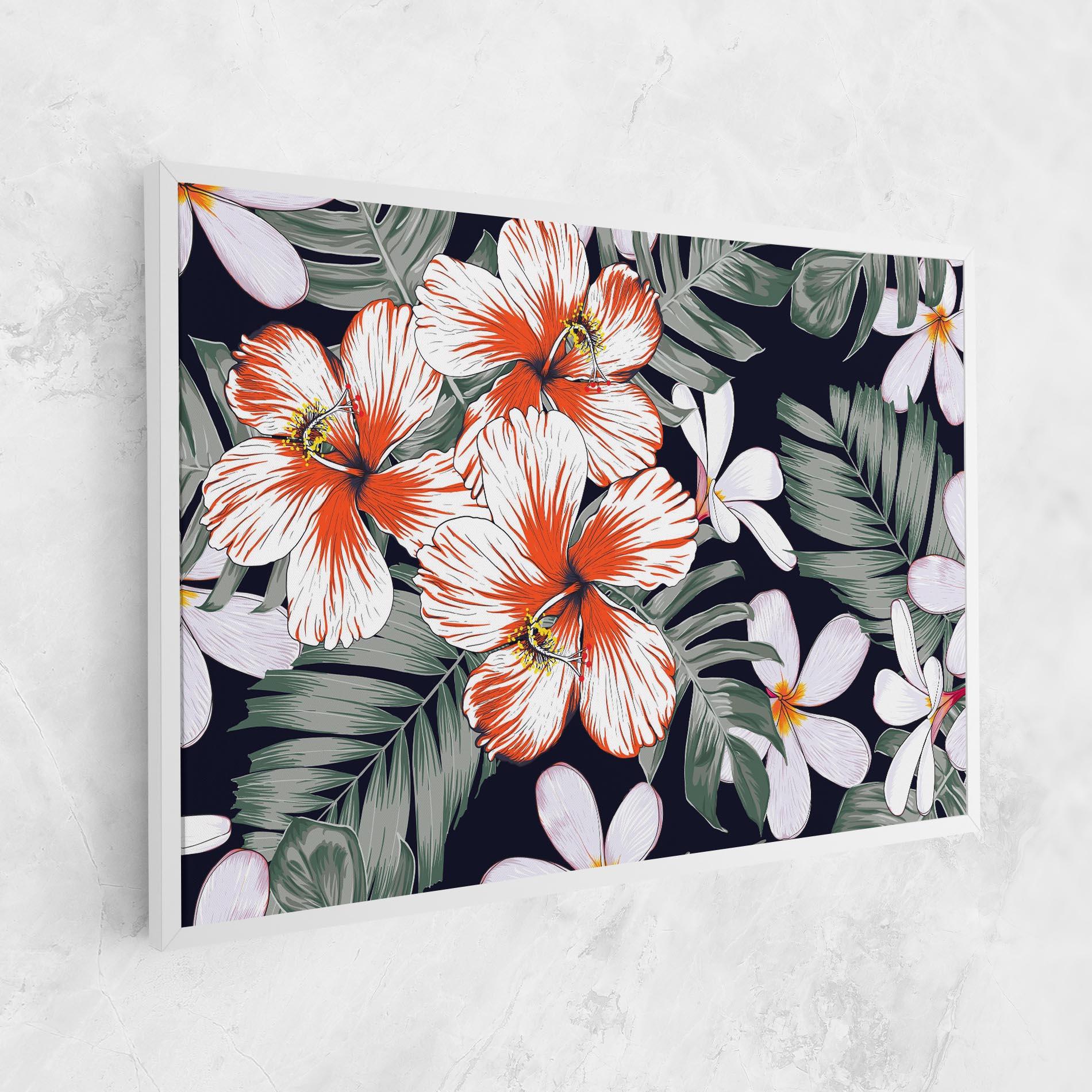 Tablou Canvas Orange White Exotic mockup 1