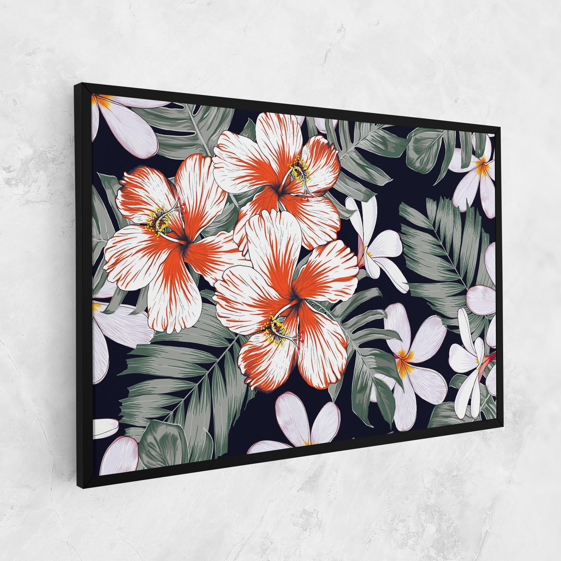 Tablou Canvas Orange White Exotic mockup 1