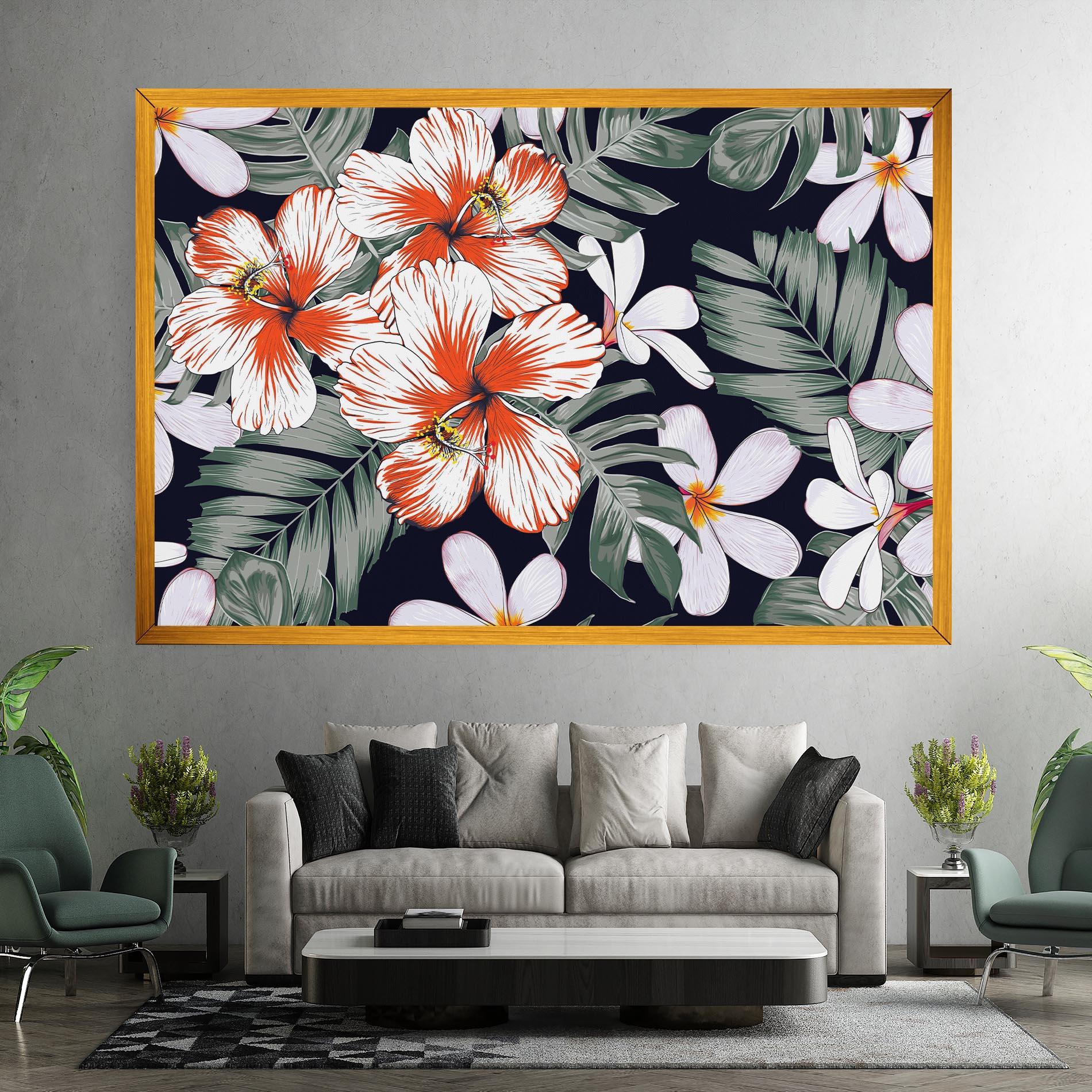 Tablou Canvas Orange White Exotic mockup 7