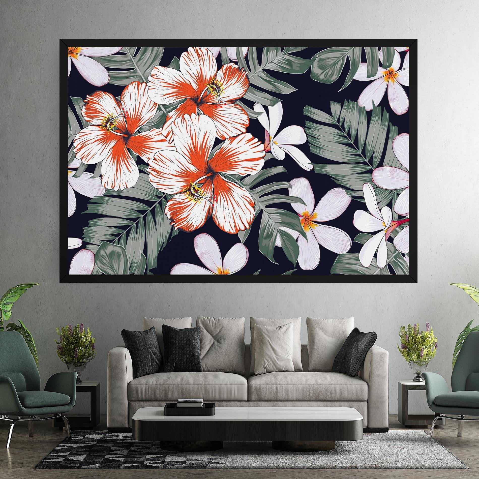 Tablou Canvas Orange White Exotic mockup 7