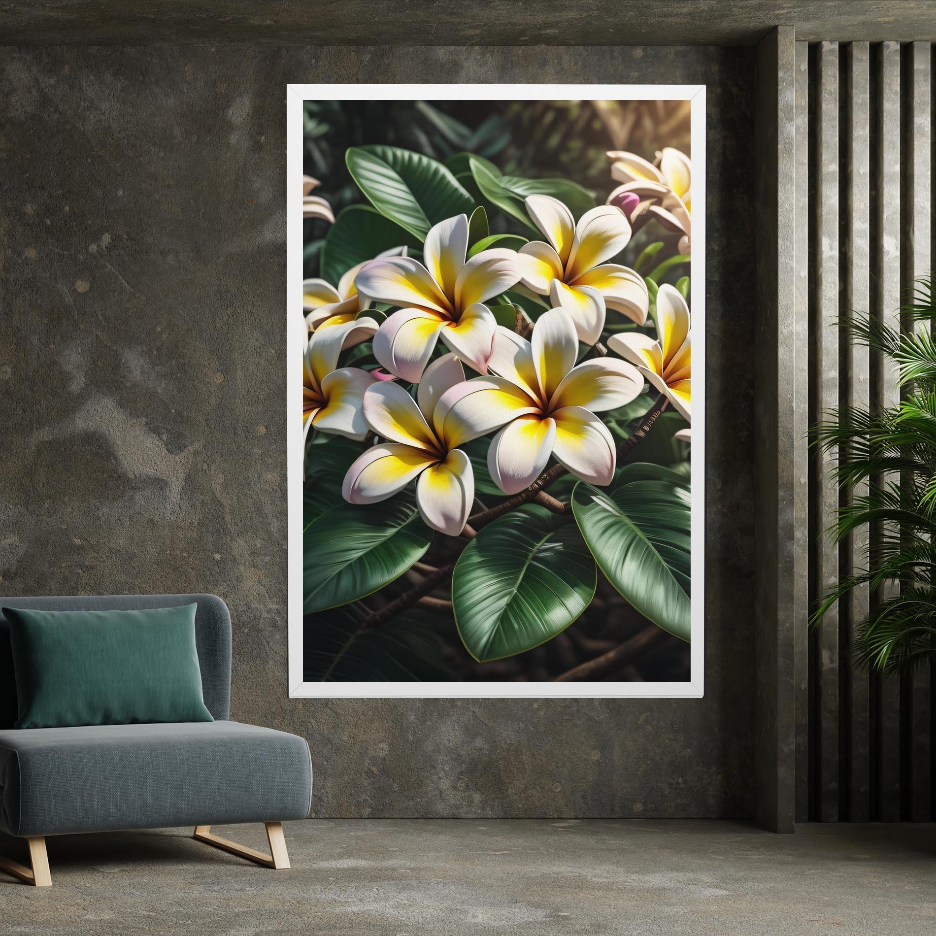 Tablou Canvas Exotic White Yellow mockup 7