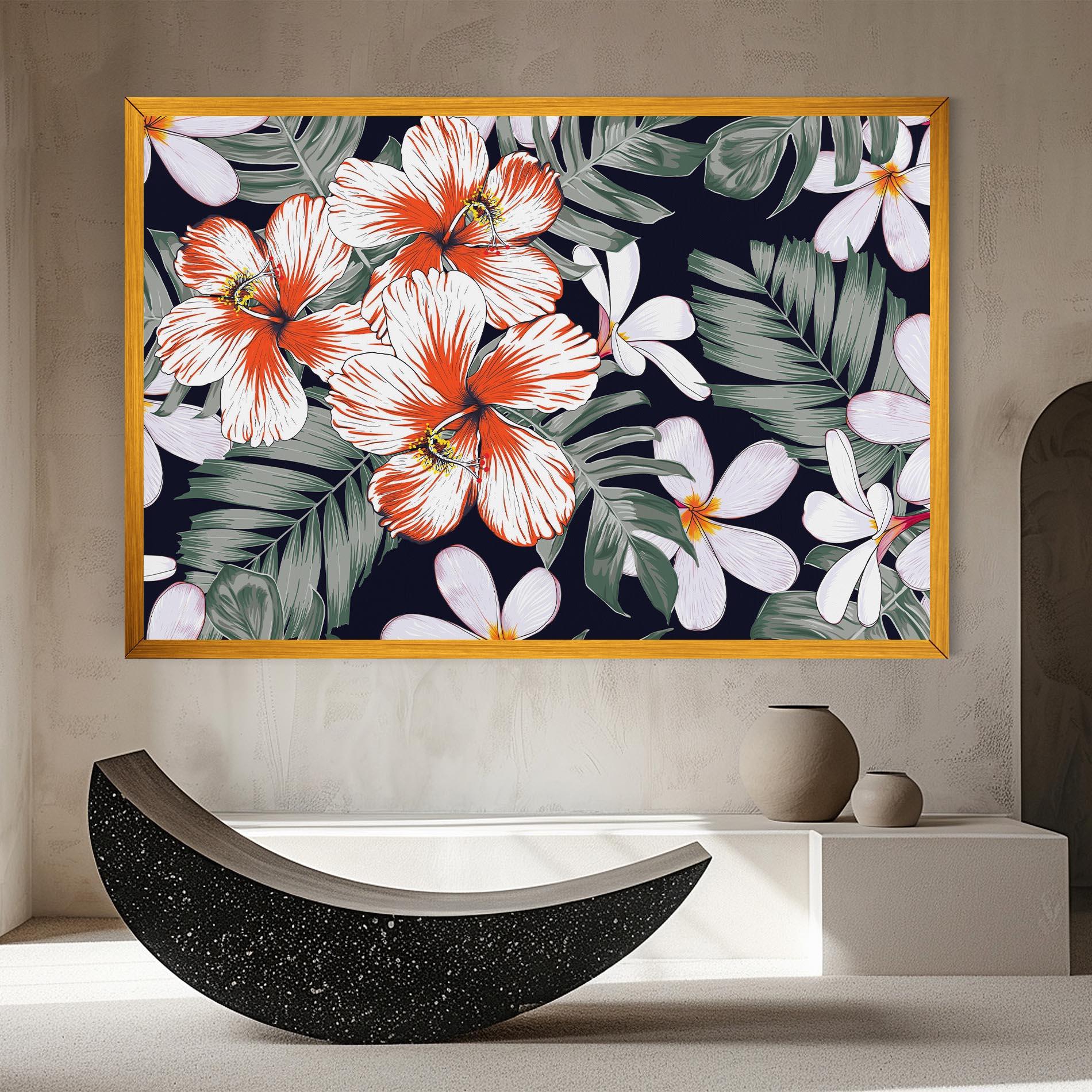 Tablou Canvas Orange White Exotic mockup 8