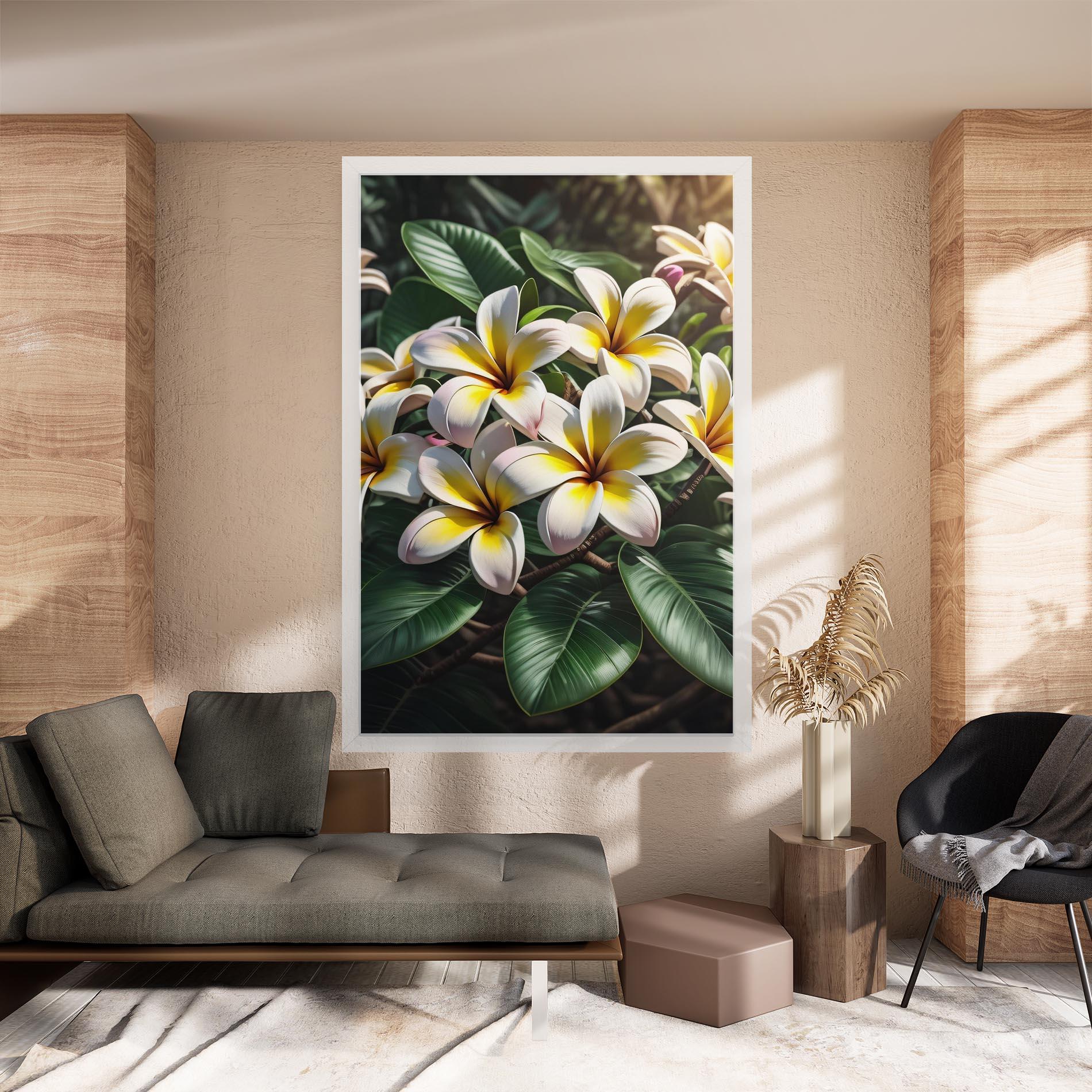 Tablou Canvas Exotic White Yellow mockup 8