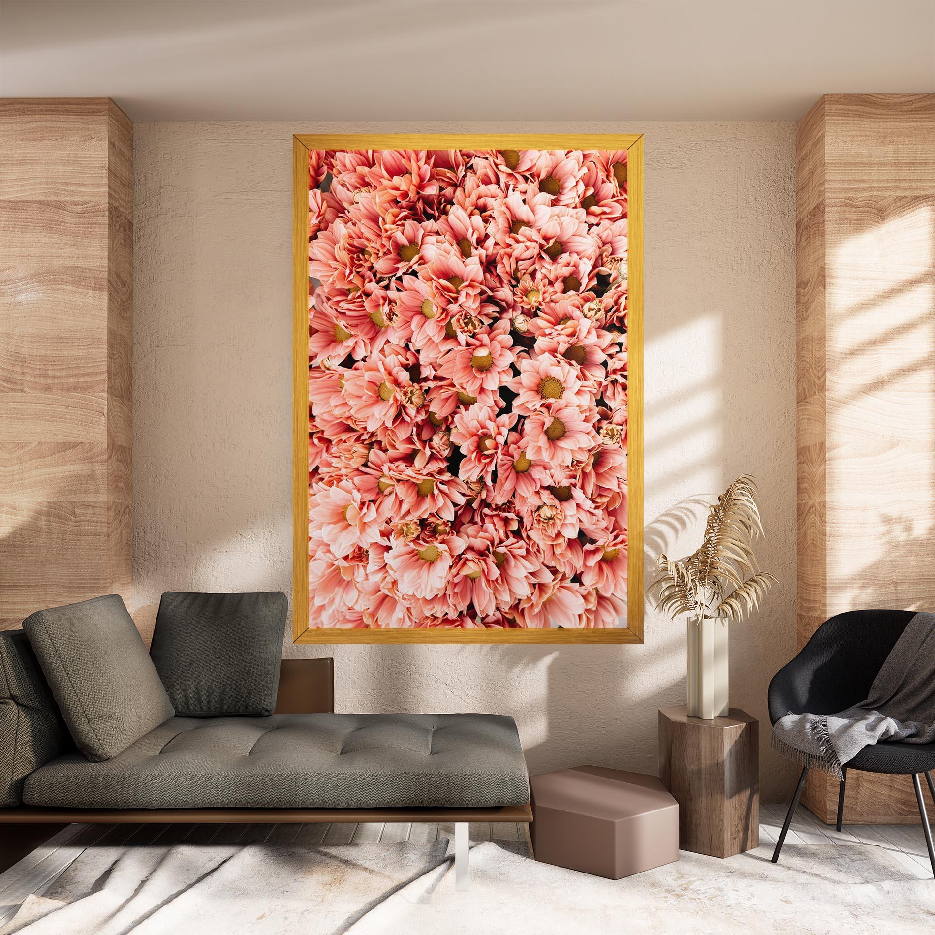 Tablou Canvas Pink Flowers Bouquet mockup 8