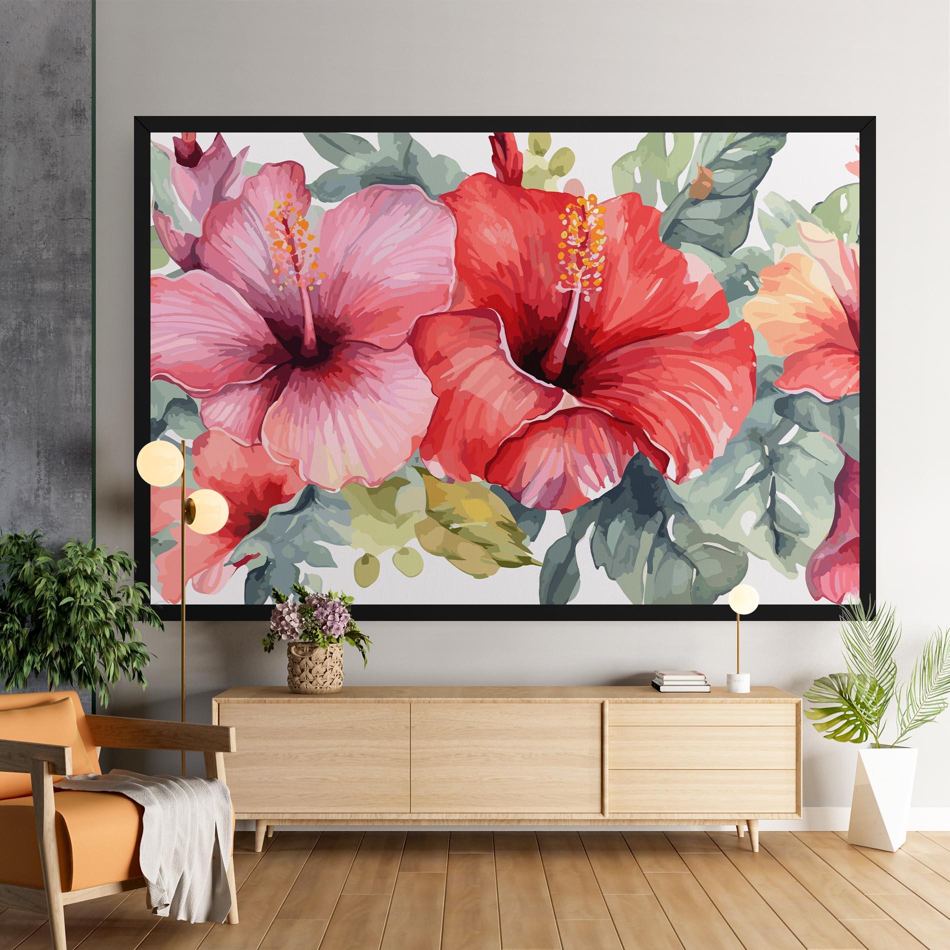 Tablou Canvas Pink Red Exotic mockup 9