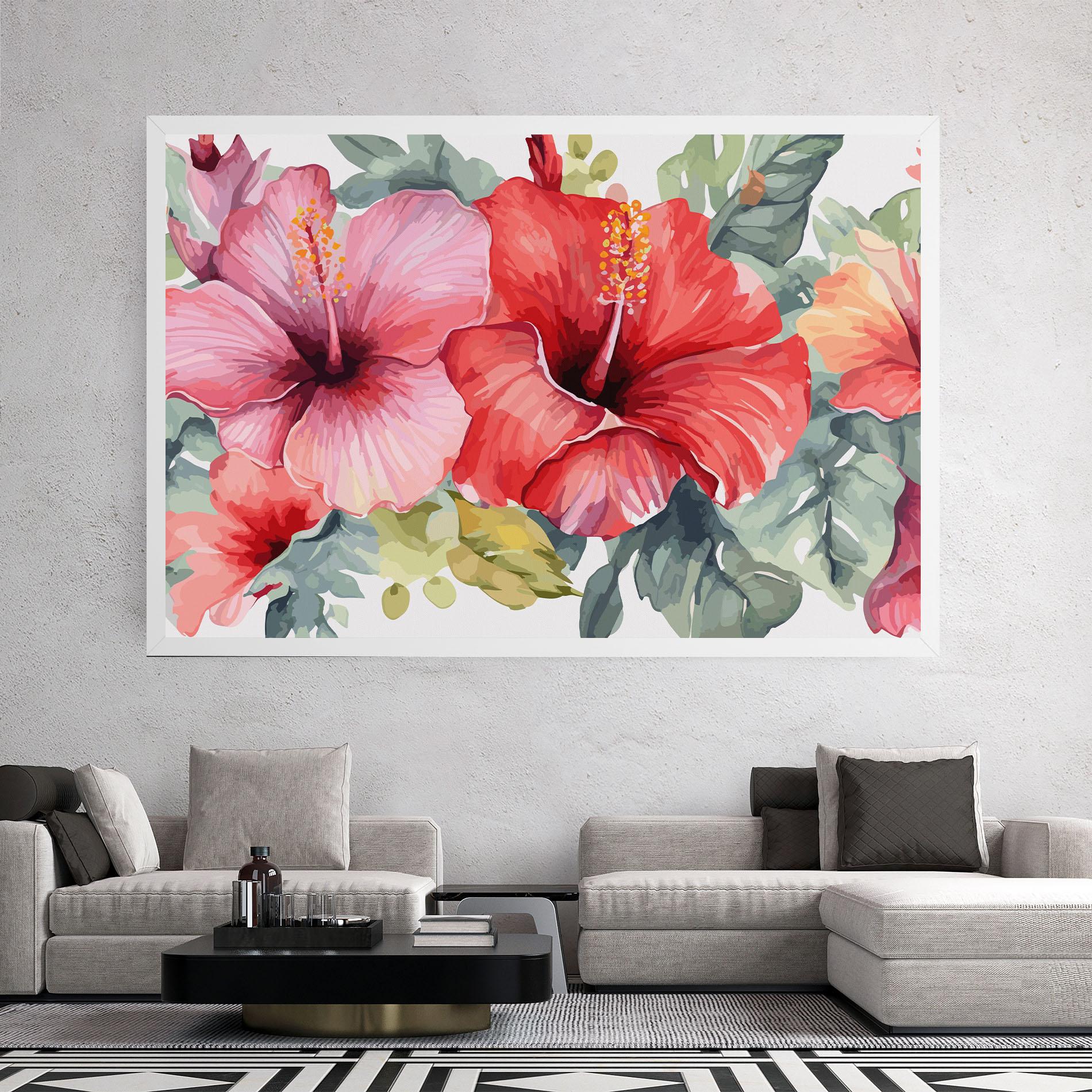 Tablou Canvas Pink Red Exotic mockup 2