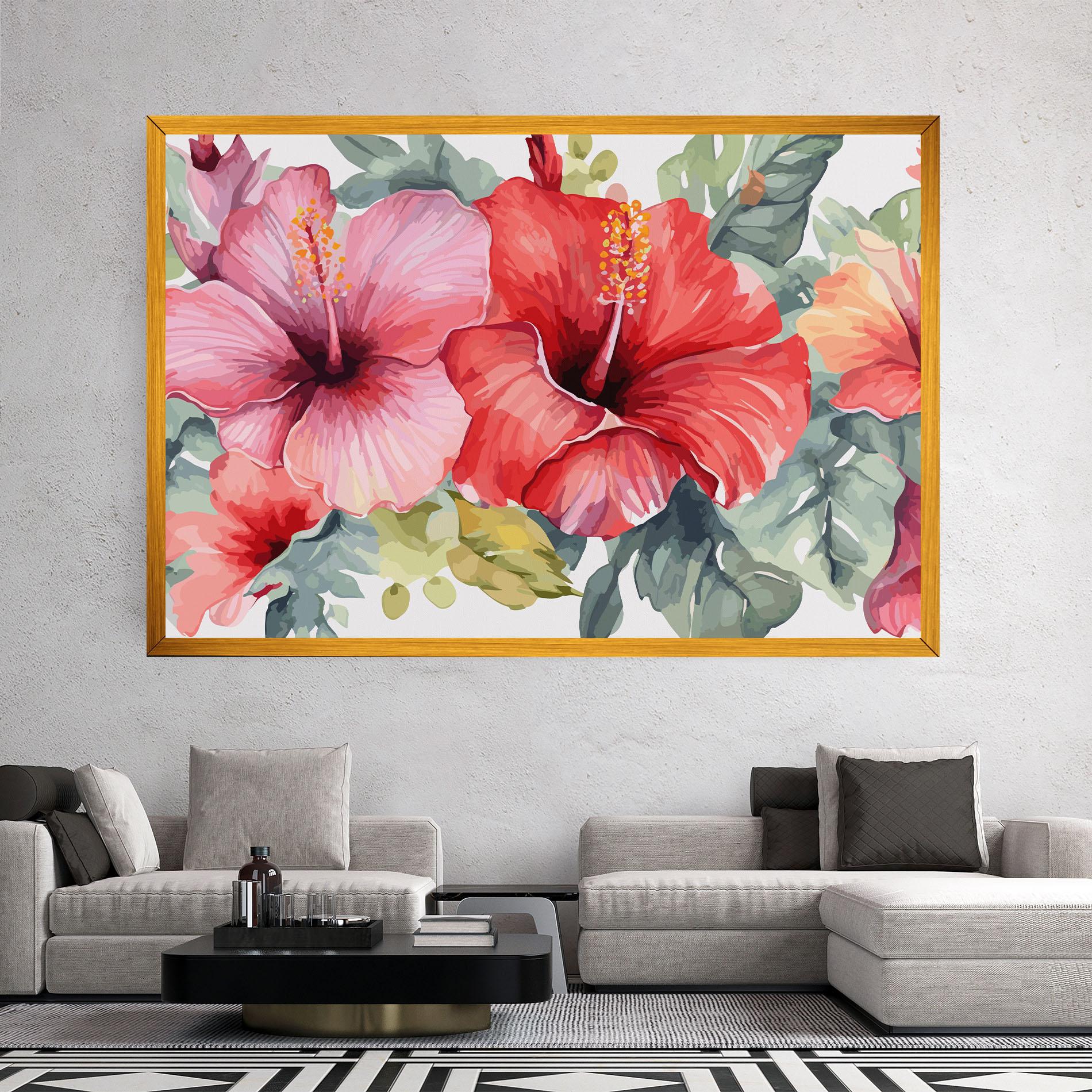 Tablou Canvas Pink Red Exotic mockup 2