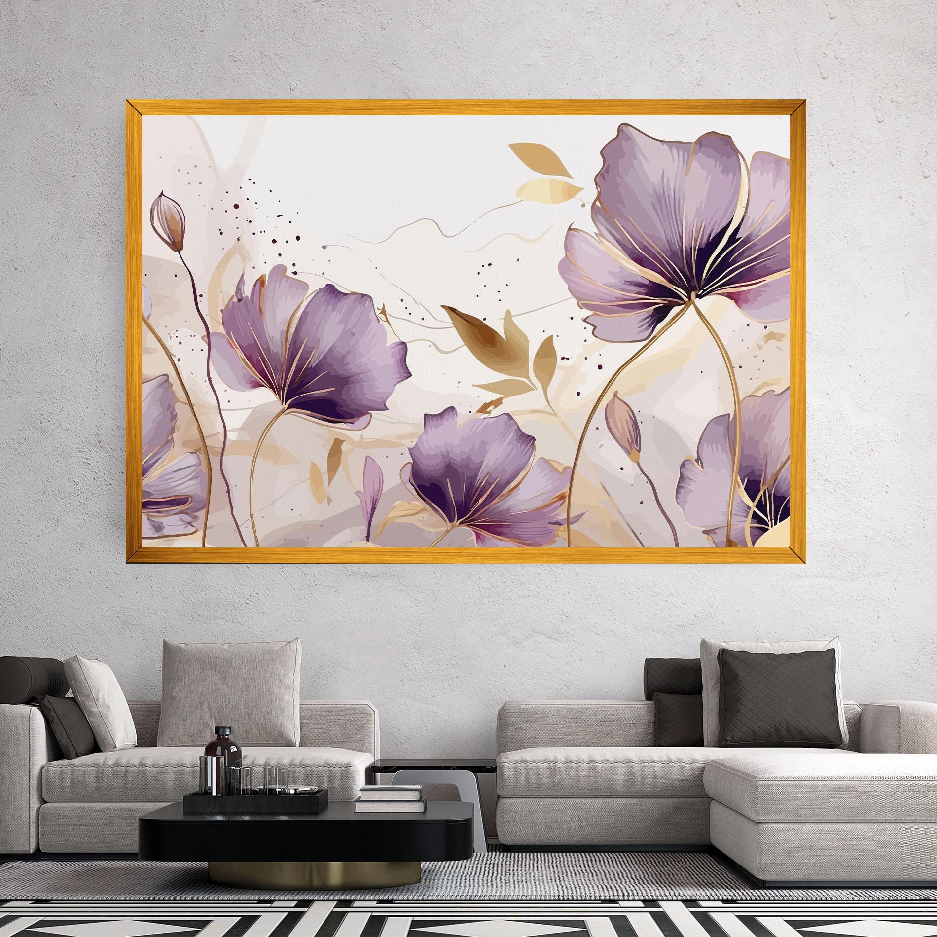 Tablou Canvas Purple Gold Exotic mockup 2