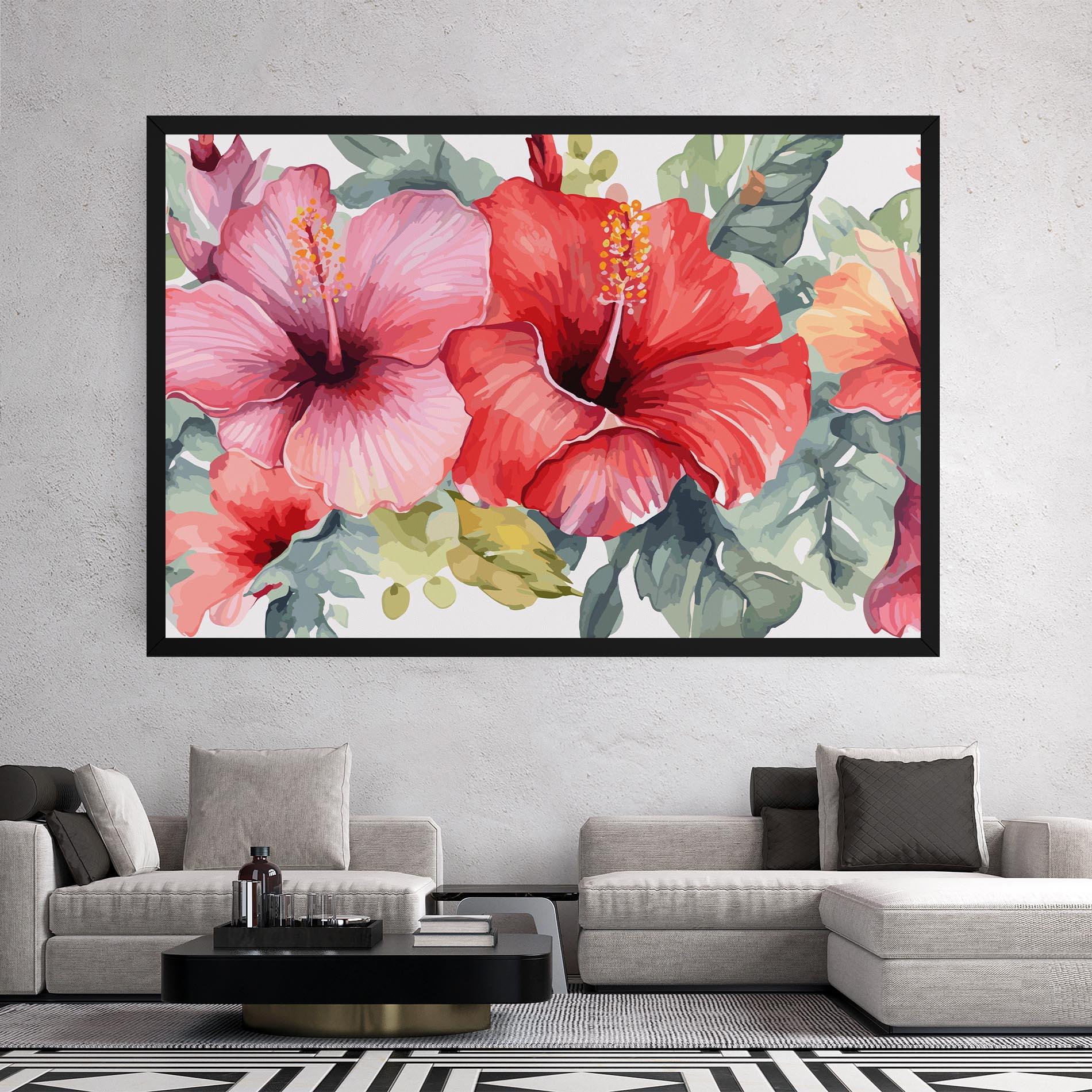 Tablou Canvas Pink Red Exotic mockup 2