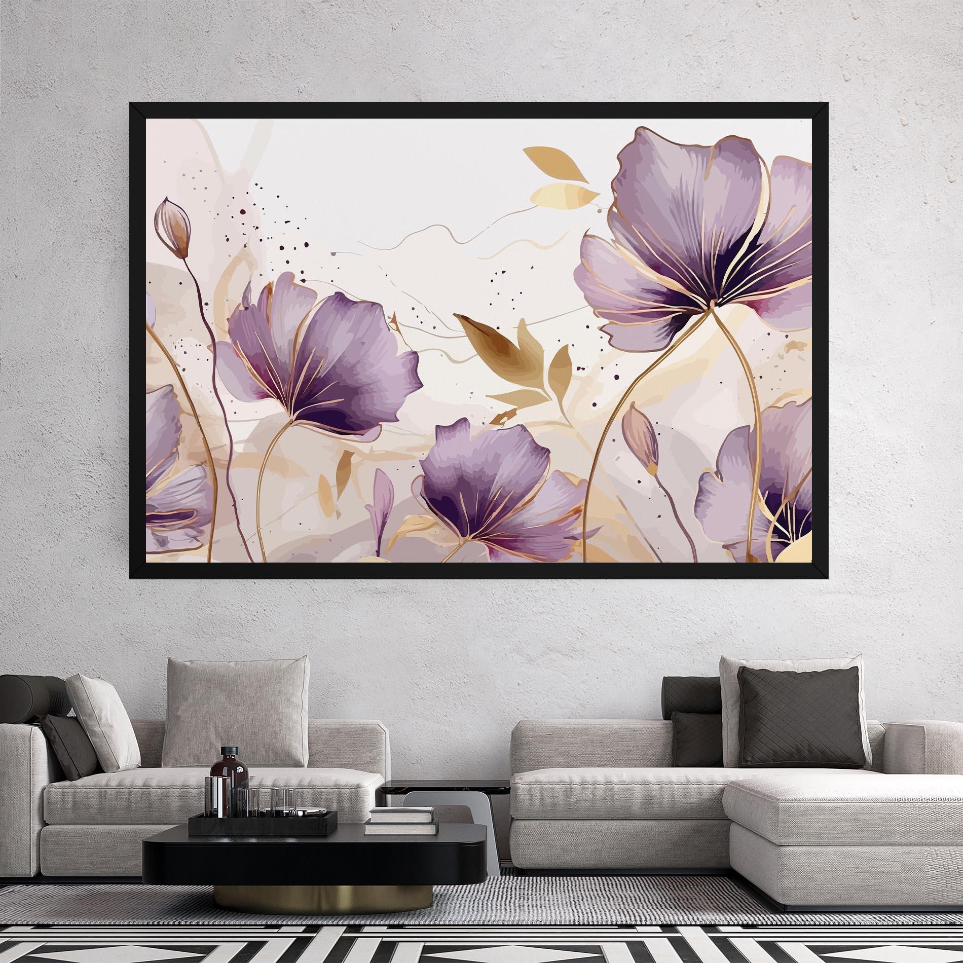 Tablou Canvas Purple Gold Exotic mockup 2