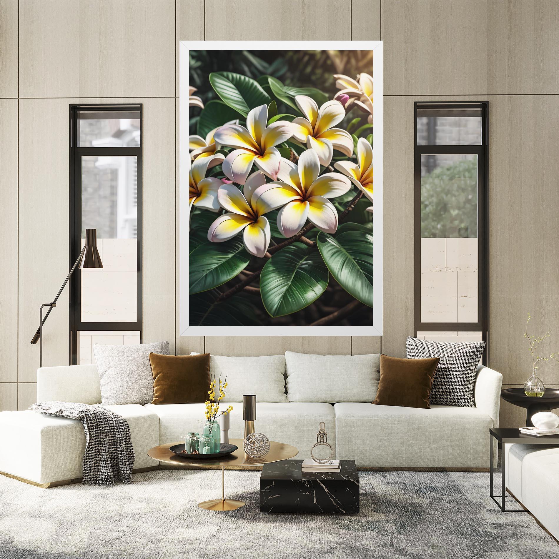 Tablou Canvas Exotic White Yellow mockup 2