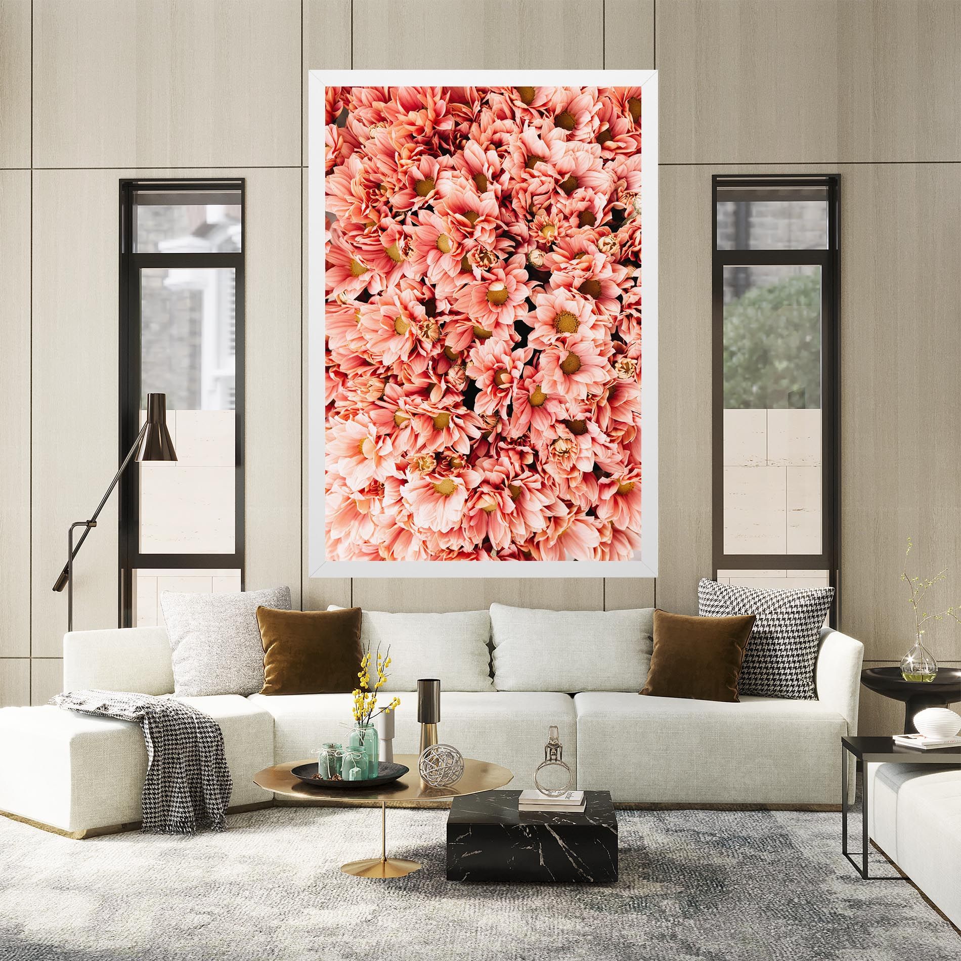 Pink Flowers Bouquet mockup 2