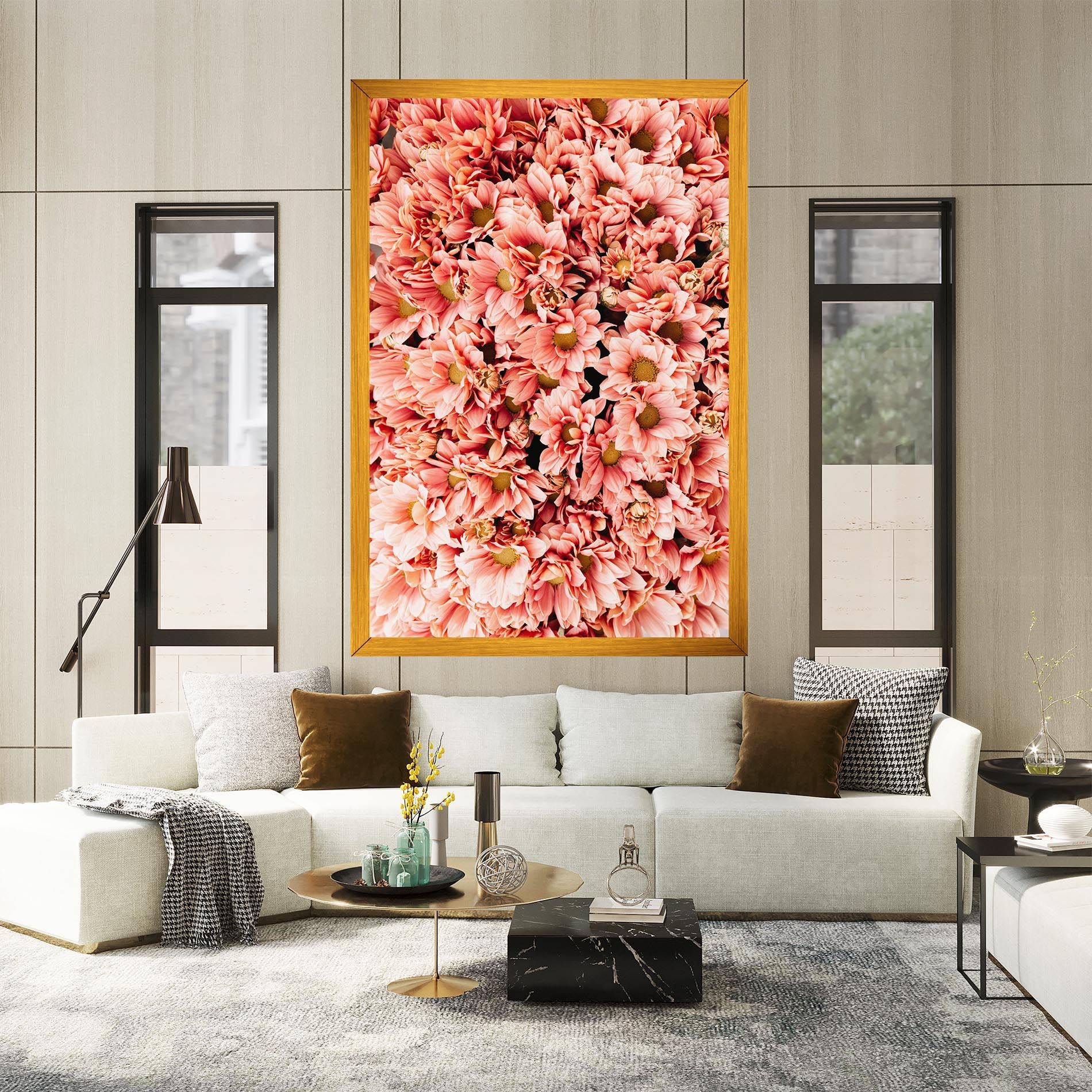 Pink Flowers Bouquet mockup 2