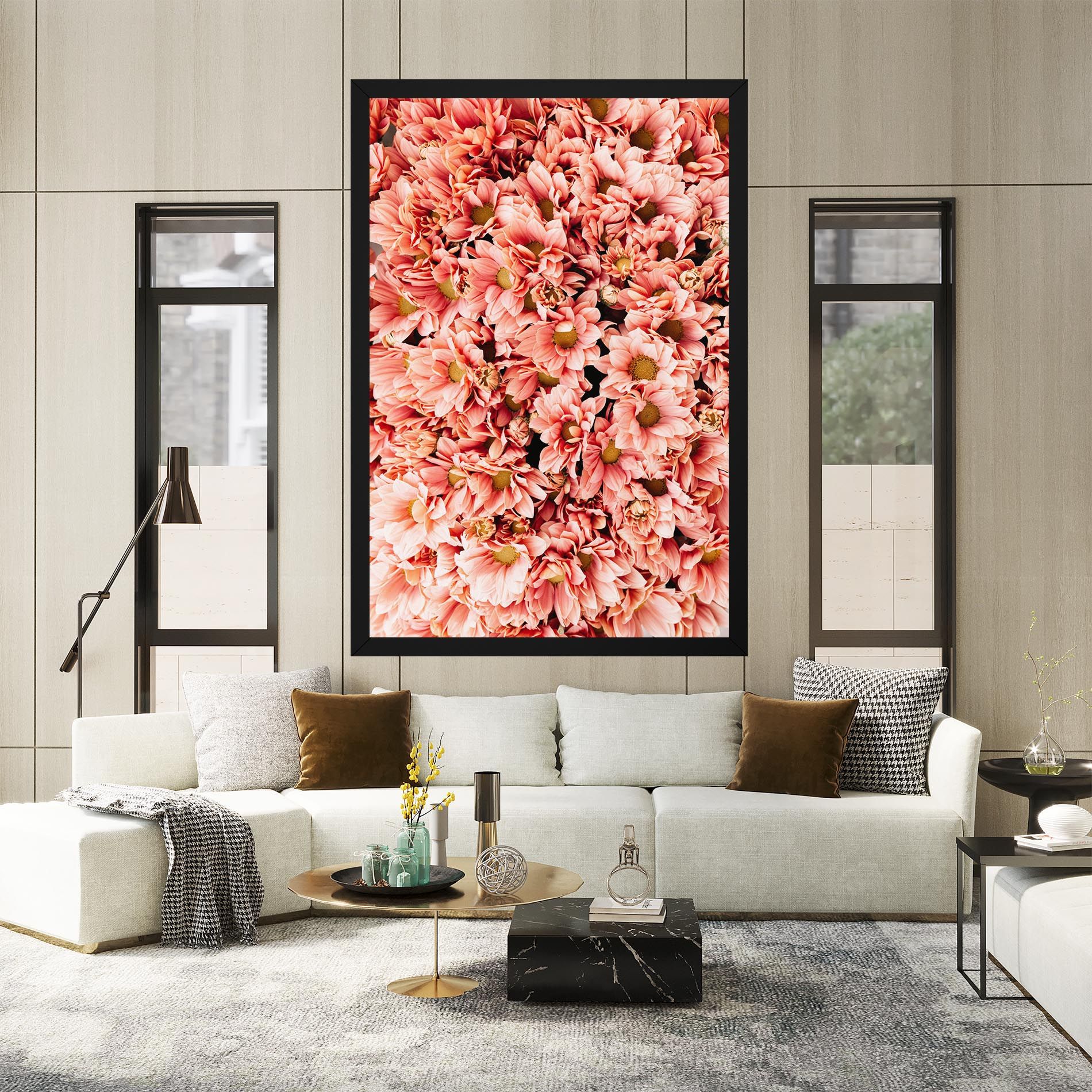 Pink Flowers Bouquet mockup 2