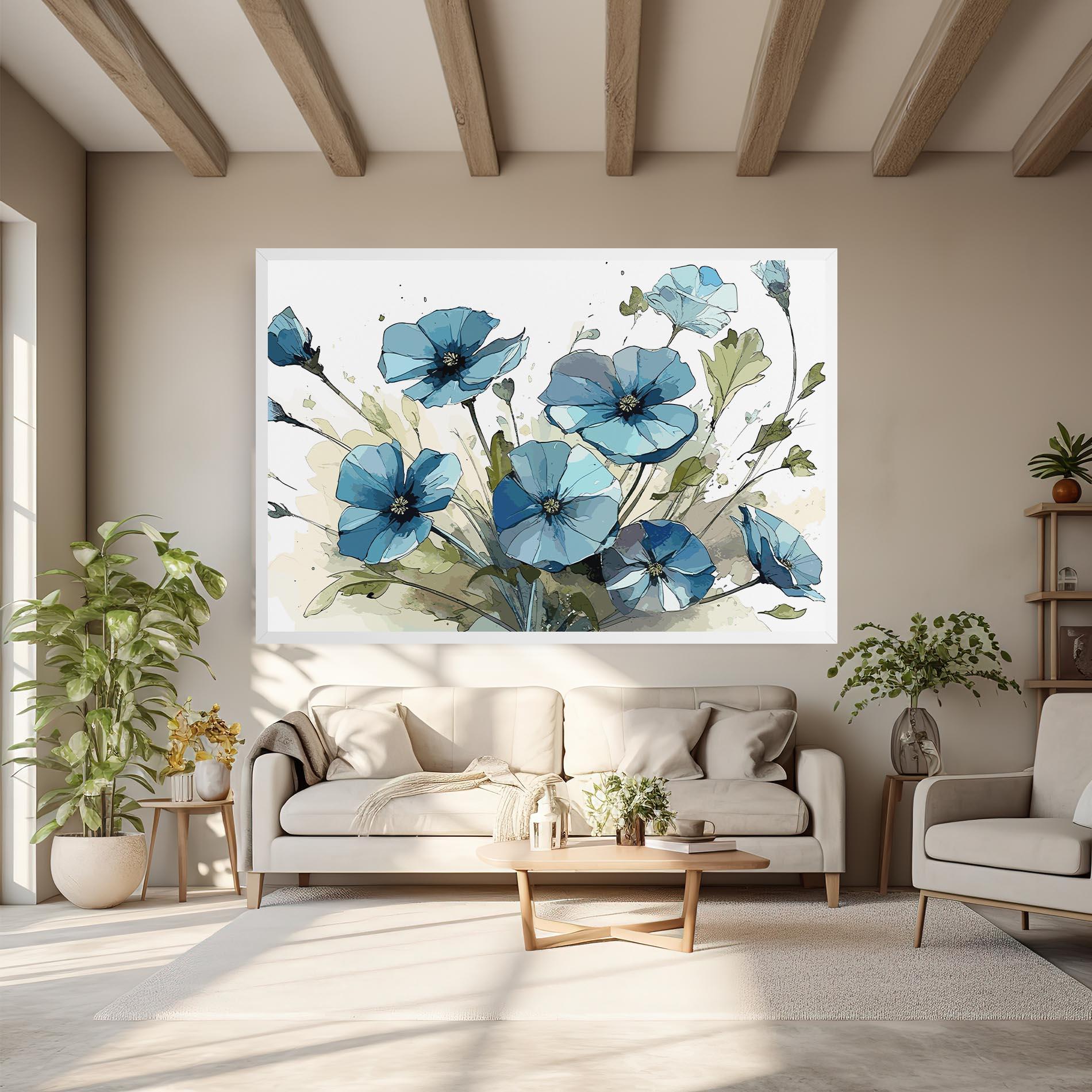 Tablou Canvas Blue Wild Plant mockup 6