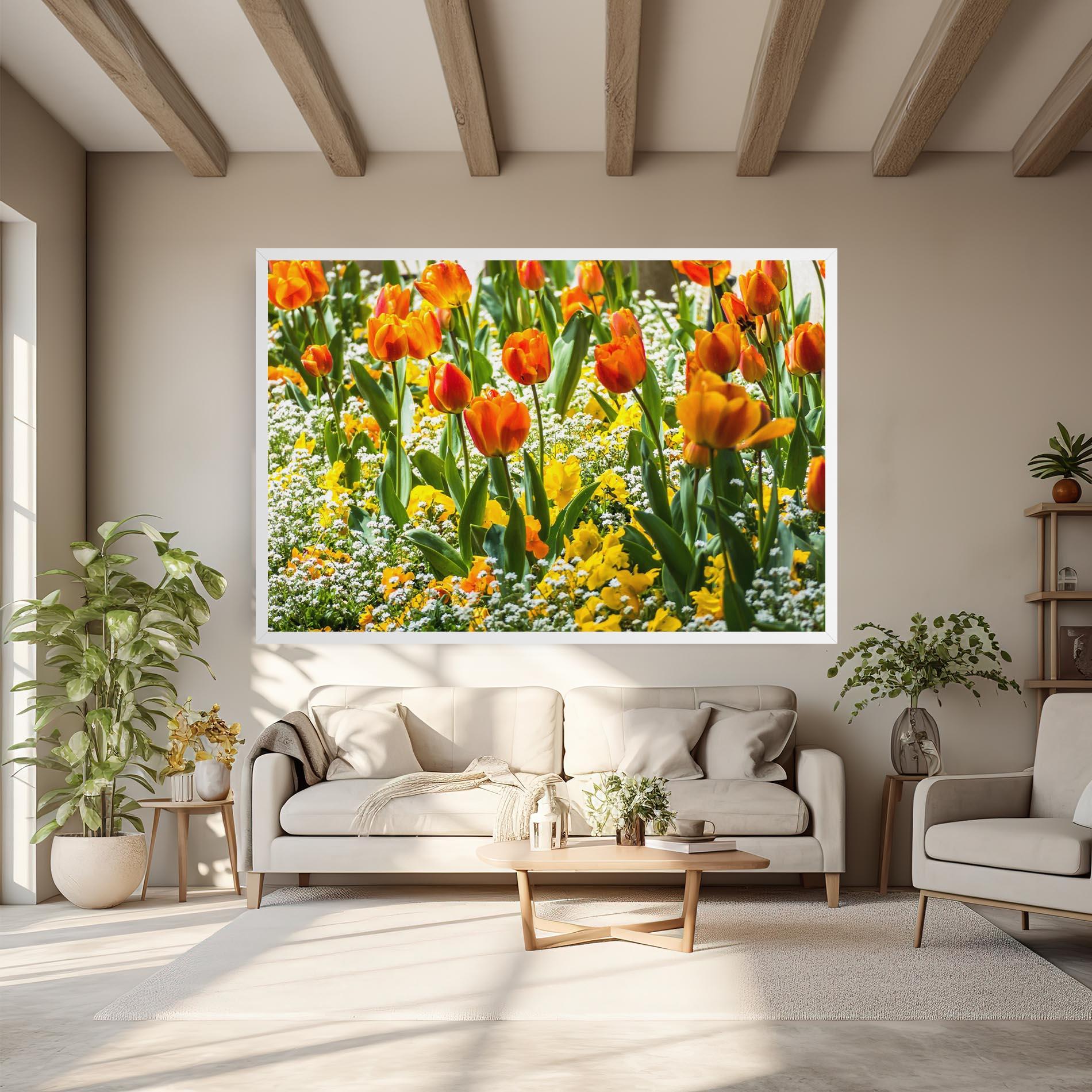 Tablou Canvas Colorful Tulips Garden mockup 6