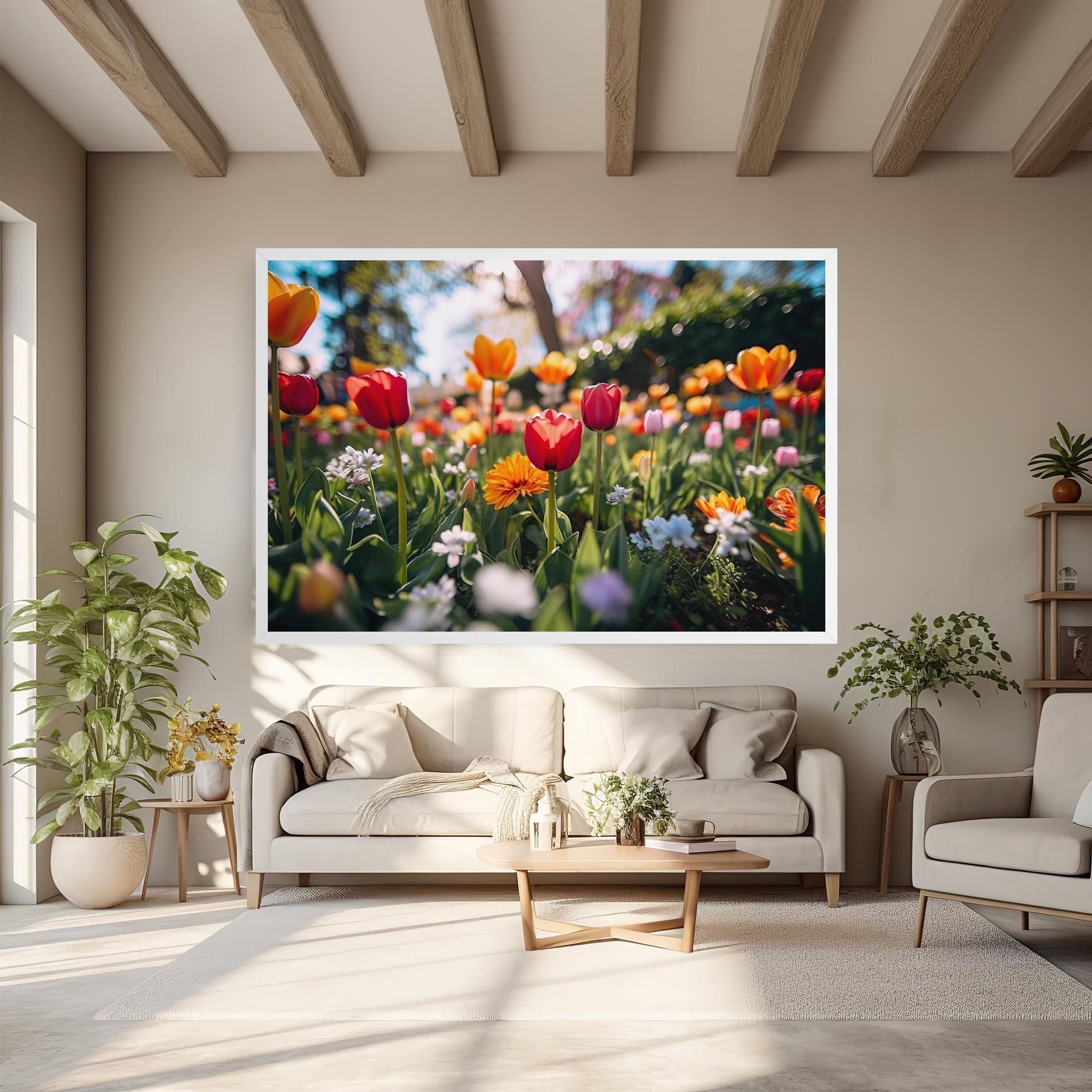 Tablou Canvas Garden Tulips Mix mockup 6