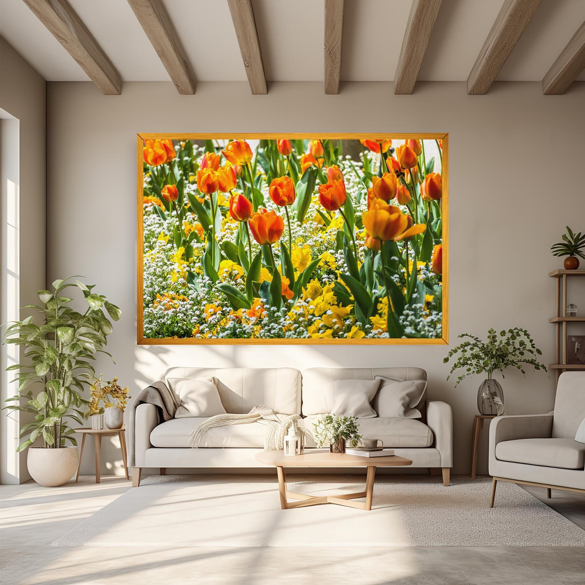 Tablou Canvas Colorful Tulips Garden mockup 6